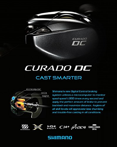 Shimano Curado DC 151 XG Left Hand Baitcasting Fishing Reel - Smooth Casting, Durable Design for Bass & Saltwater Fishing