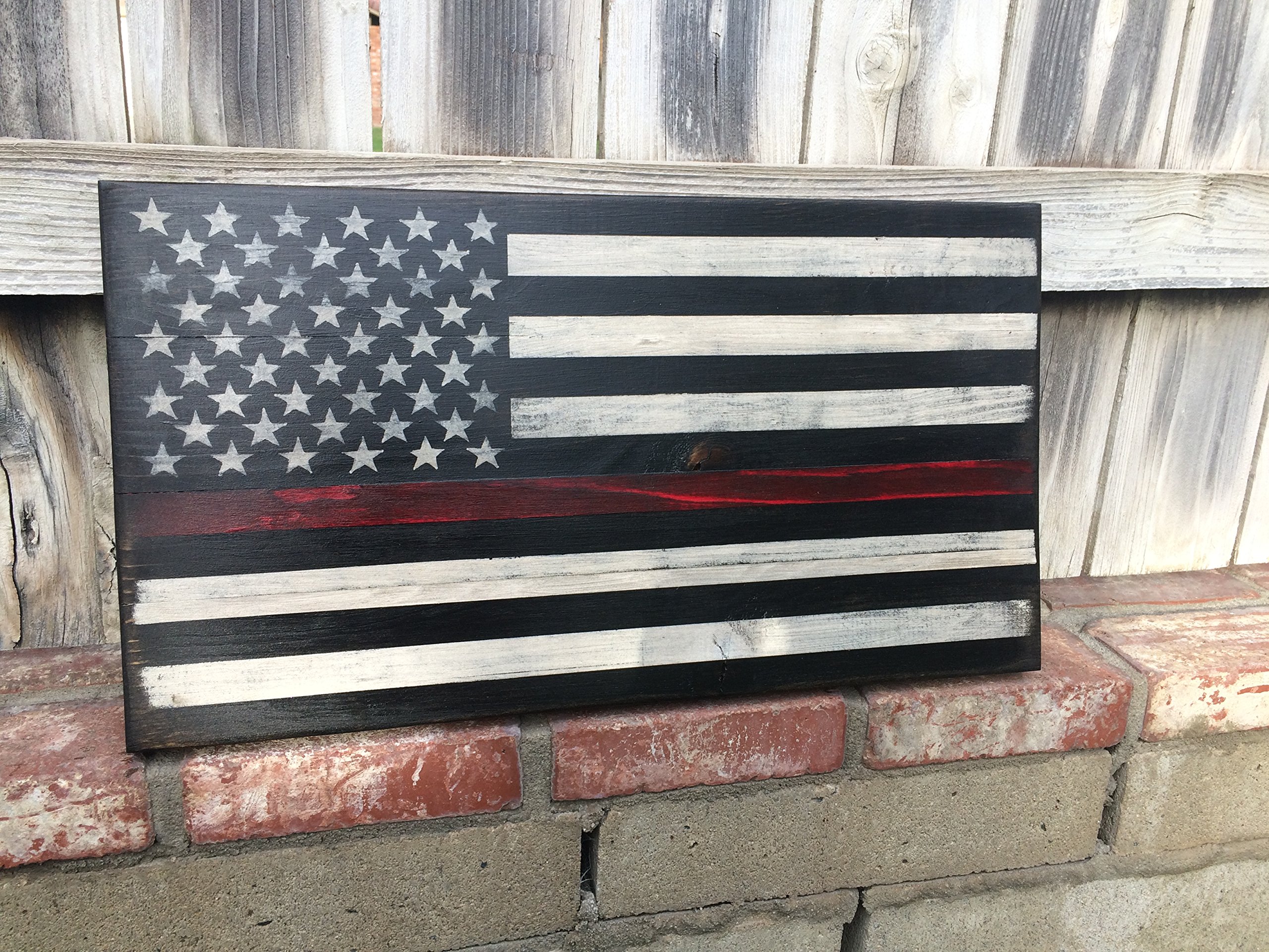 Large Thin Red Line American Flag - Patriotic Firefighter Flag for Outdoor & Indoor Decor, Wall Hanging, Backyard, Office, and Events