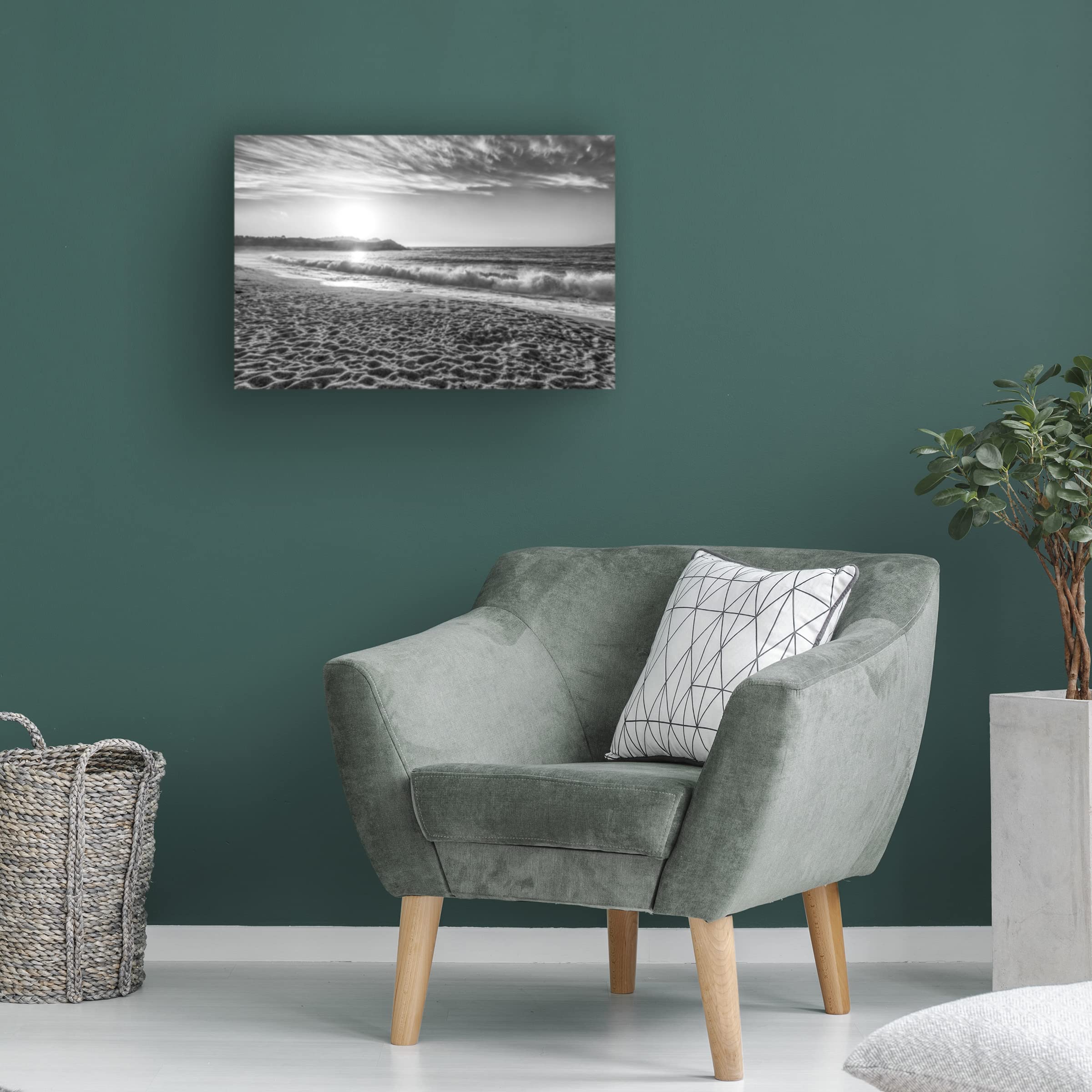 Joseph S Giacalone 'Surf At Monastery Beach' Canvas Wall Art Print - 16x24 Inches - Coastal Decor for Living Room, Bedroom & Office