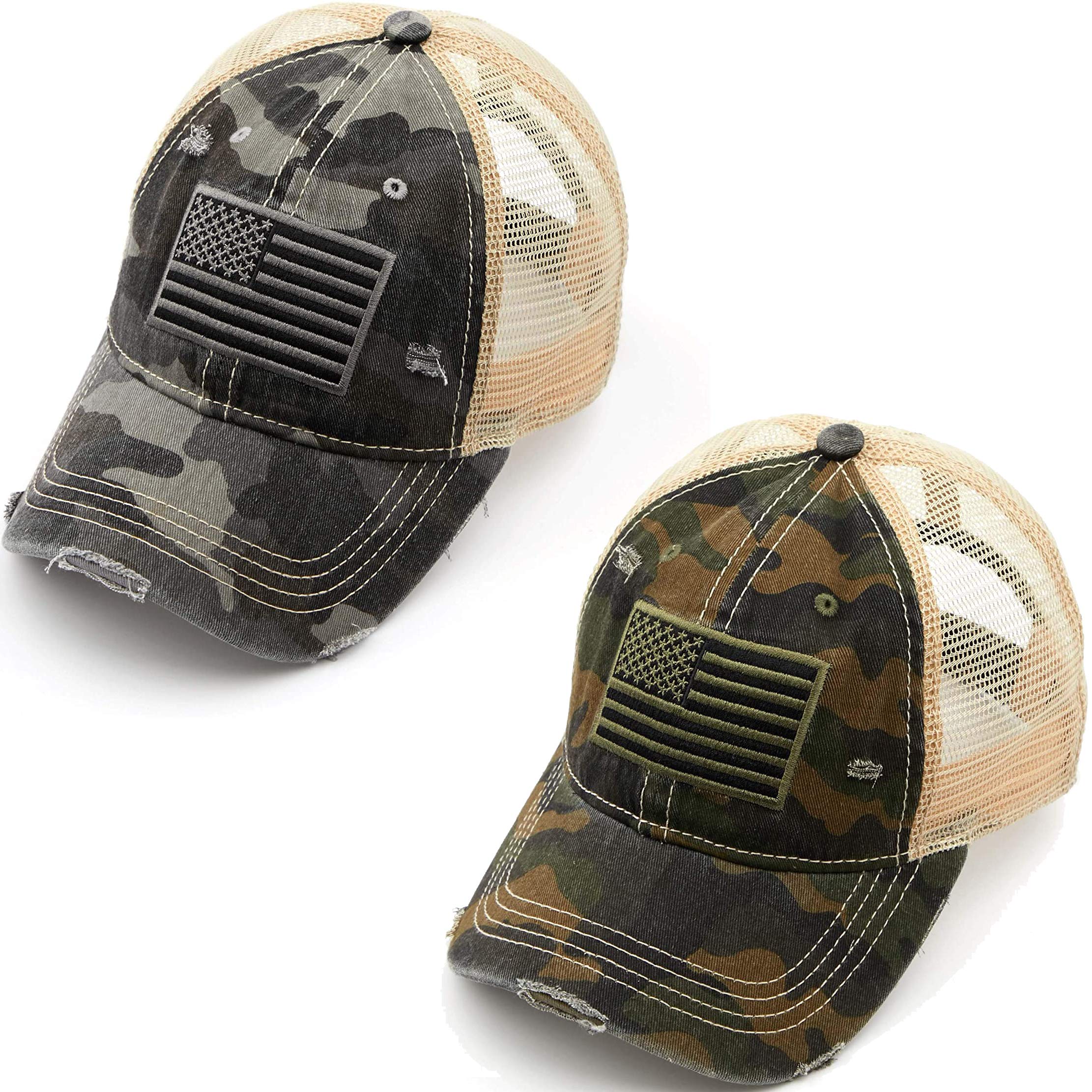 Funky Junque Women's Adjustable Back Strap Mesh Baseball Cap - 2 Pack Trucker Hats for Running, Hiking & Outdoor Activities