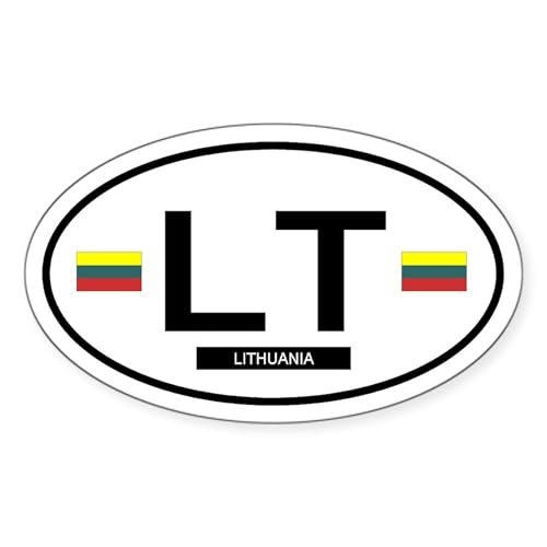 White - Lithiuania 2f Oval Sticker