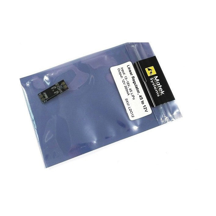 Matek 4S LiPo to 12V 300mA Linear Voltage Regulator - Step Down Power Converter for RC Drones, FPV Quadcopters, and DIY Electronics Projects