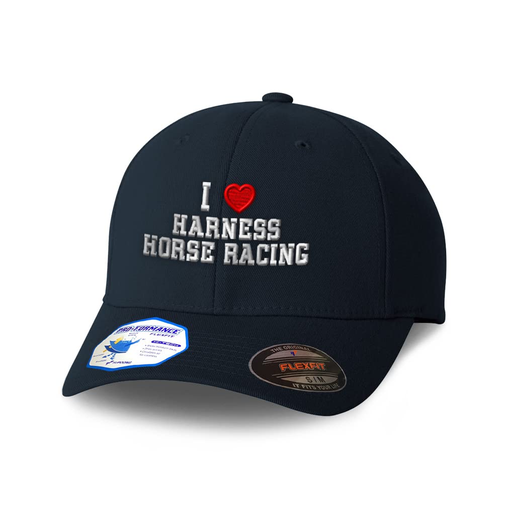 Custom Flexfit Hats for Men & Women - Love & Horse Racing Heart Design Adjustable Baseball Cap | Perfect for Equestrian Events, Racetrack Outings & Valentine's Day Gifts