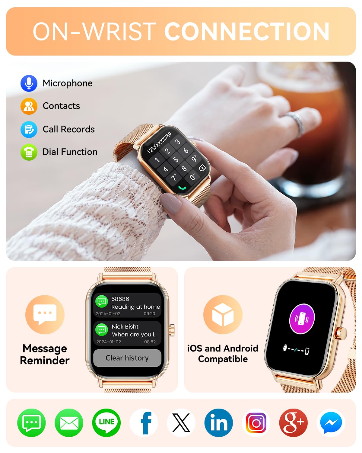 Smart Watch for Women & Men - 1.85