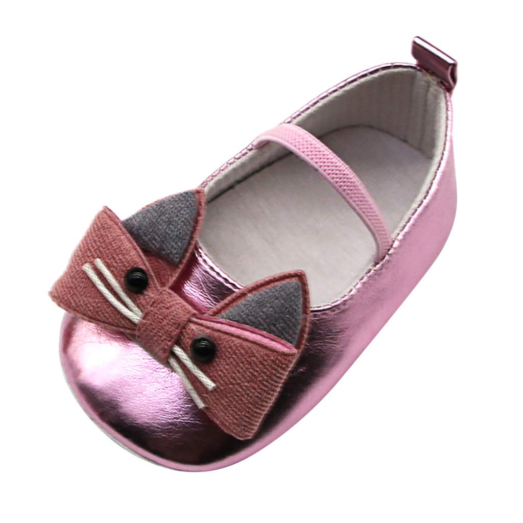 Gaoqi Infant Baby Girls Soft Sole Leather Kitten Shoes - Cute Princess First Walkers for Newborns & Toddlers - Perfect for Parties, Photos & Everyday Wear