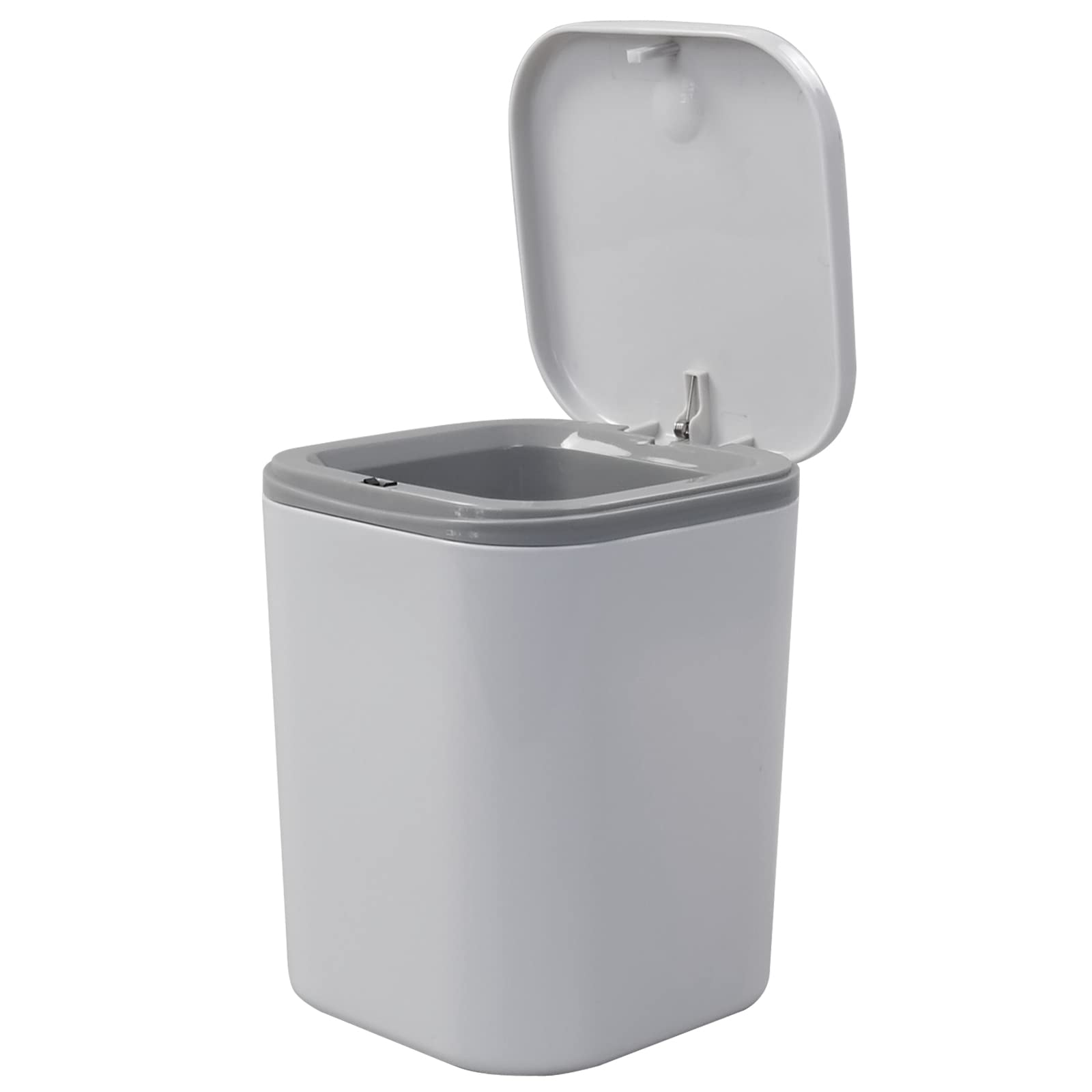 Vababa 0.5 Gallon Small Trash Can with Push Button Lid - Compact Mini Garbage Bin for Bathroom, Office, Bedroom, or Kitchen Waste Disposal