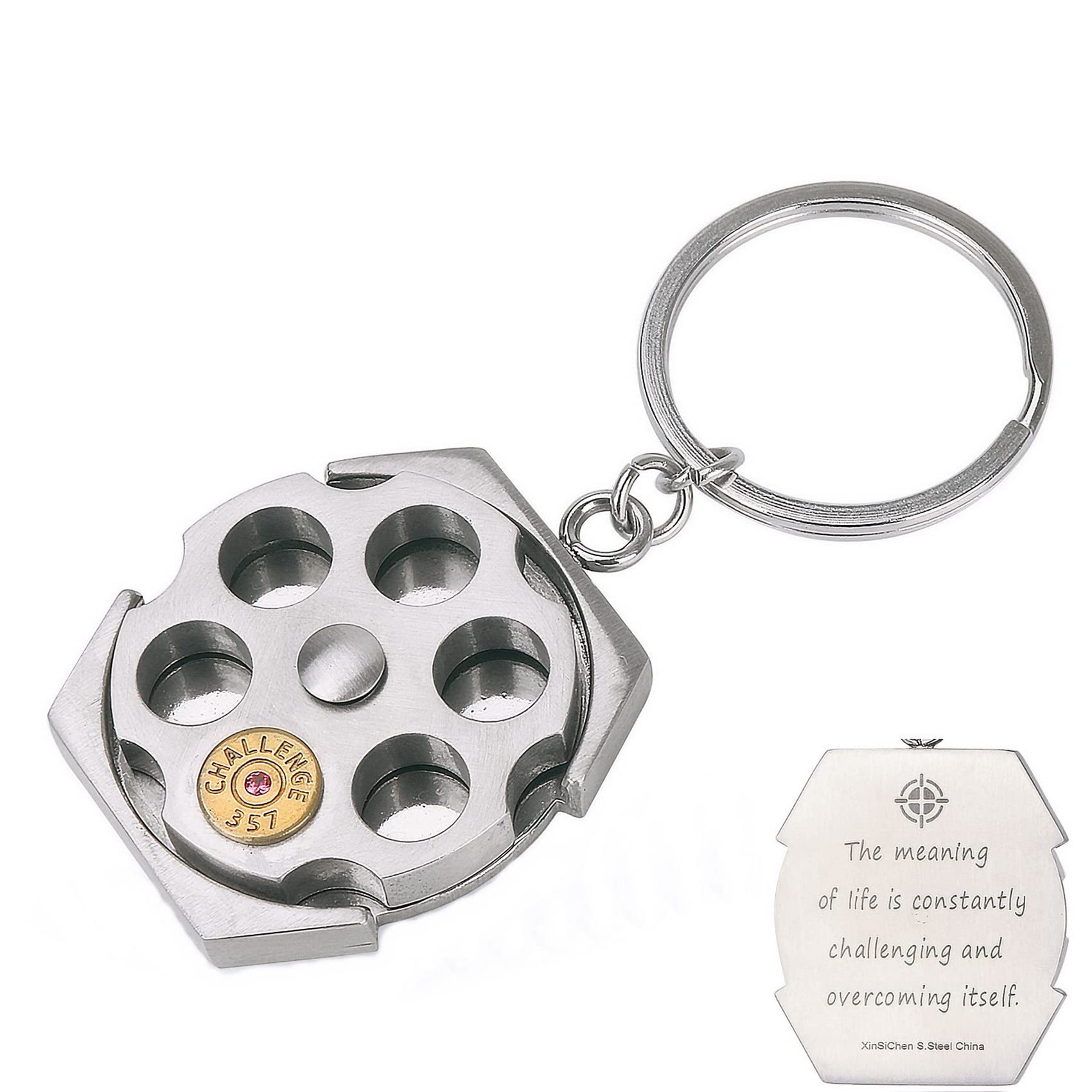 Stainless Steel Spinner Fidget Toy Keychain - Stress Relief & Anxiety Relief Gift for Men, Boyfriend, Dad - Perfect for Office, Travel, and Daily Relaxation