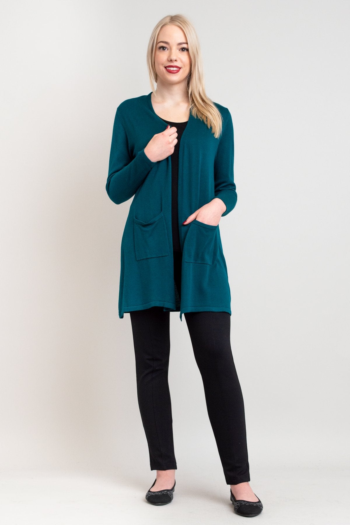 Justine Sweater for Women - Soft Teal Bamboo Cotton Blend Pullover | Cozy Casual Wear for Fall & Winter | Perfect for Office, Travel & Weekend Outings
