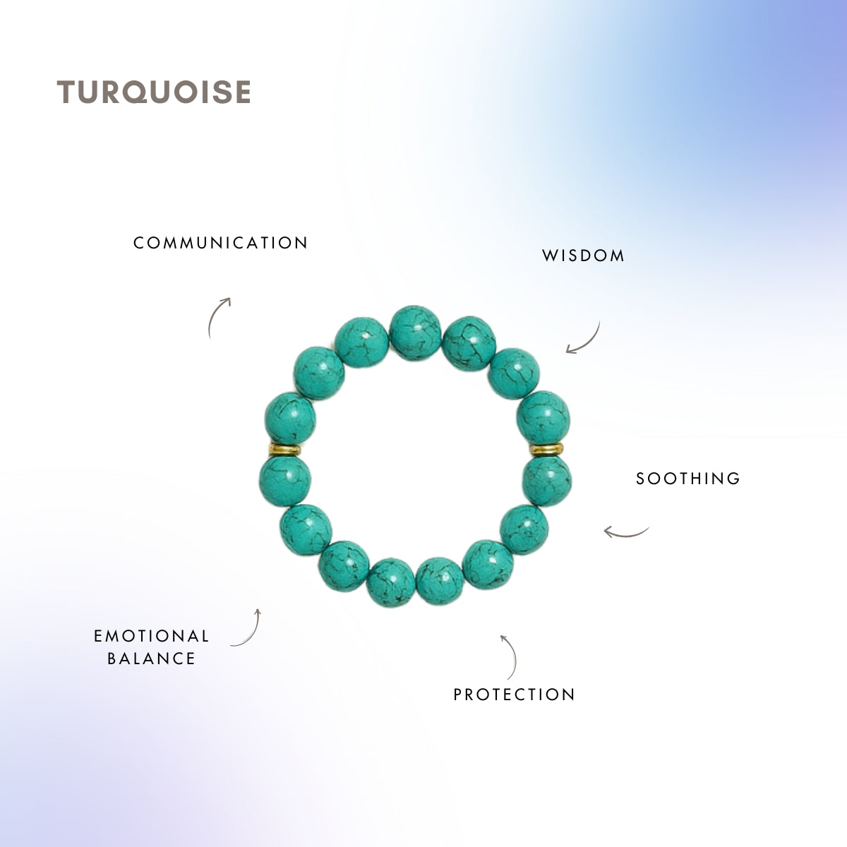 Turquoise Bead Bracelet for Communication & Self Expression - Handmade Boho Jewelry for Women, Healing Crystal Energy, Chakra Balancing - Perfect for Meditation, Yoga & Spiritual Gifts