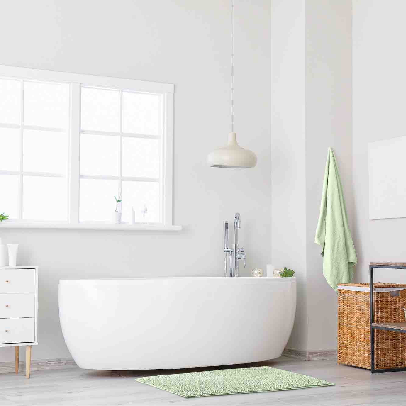 Non-Slip Sage Green Noodle Bath Mat - Soft & Absorbent for Bathroom, Shower, Spa - Eco-Friendly & Quick-Drying