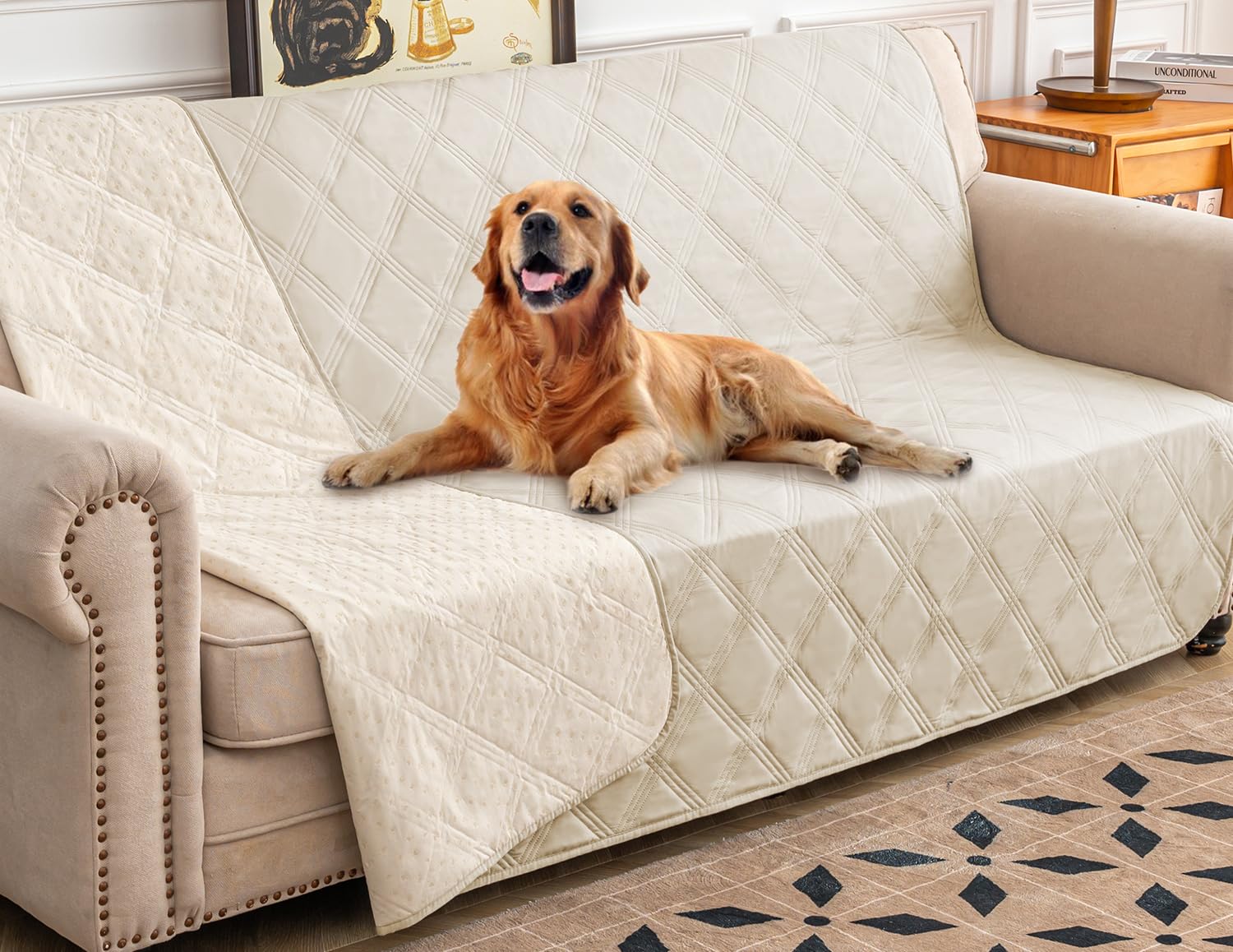 Ameritex Waterproof Dog Bed Cover - Non-Slip Pet Blanket for Furniture, Couch & Sofa Protector - Perfect for Indoor Use, Travel & Car Rides