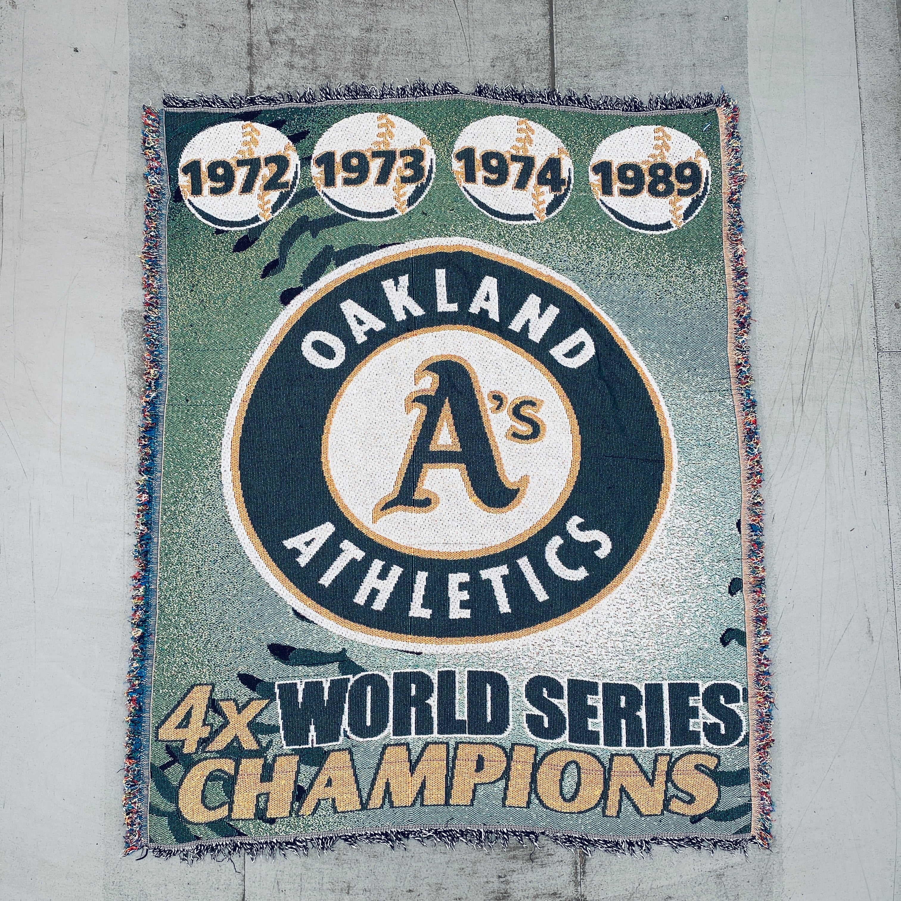 Oakland Athletics Baseball Team Triple Woven Rug - Durable Non-Slip Area Rug for Living Room, Bedroom, or Game Room Decor