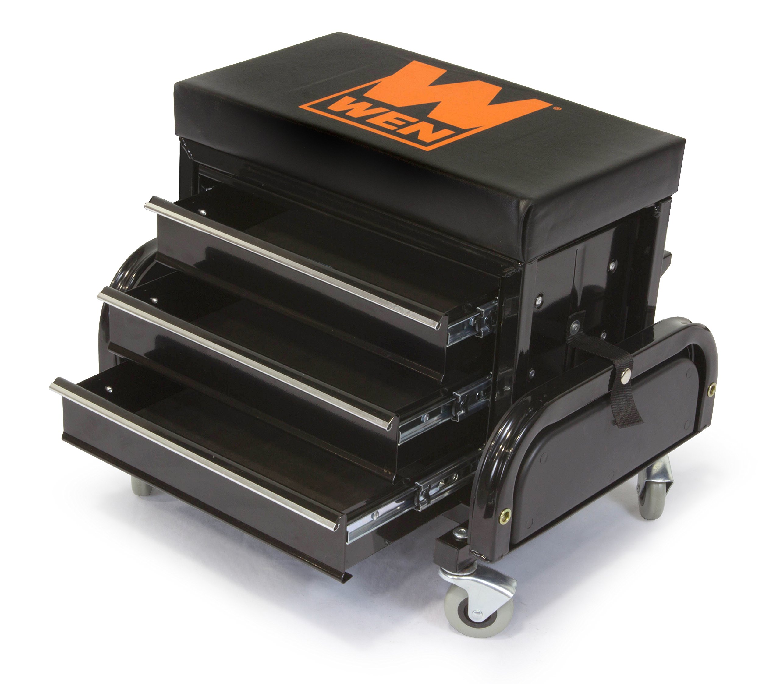 WEN GG1350 350-Pound Capacity Rolling Tool Chest with Glider Seat - Heavy Duty Garage Storage for Mechanics & DIY Enthusiasts | Perfect for Workshops, Garages & Auto Repair Shops