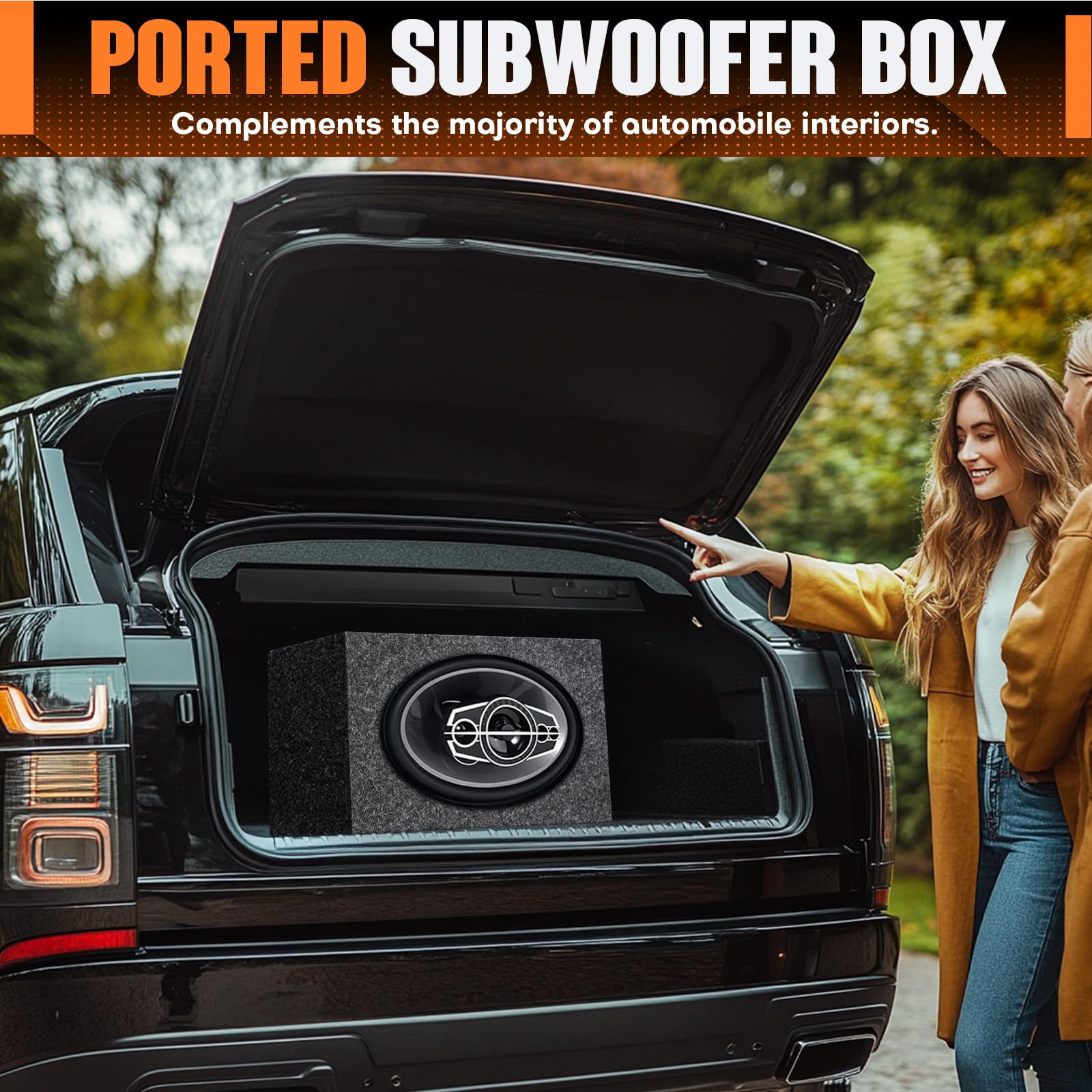 6 x 9 Inch Universal Car Audio Speaker Box Enclosure - Ported Subwoofer Box for Standard Cab Trucks & Vehicles | Enhances Bass & Sound Quality | Perfect for Car Audio Upgrades & Music Lovers