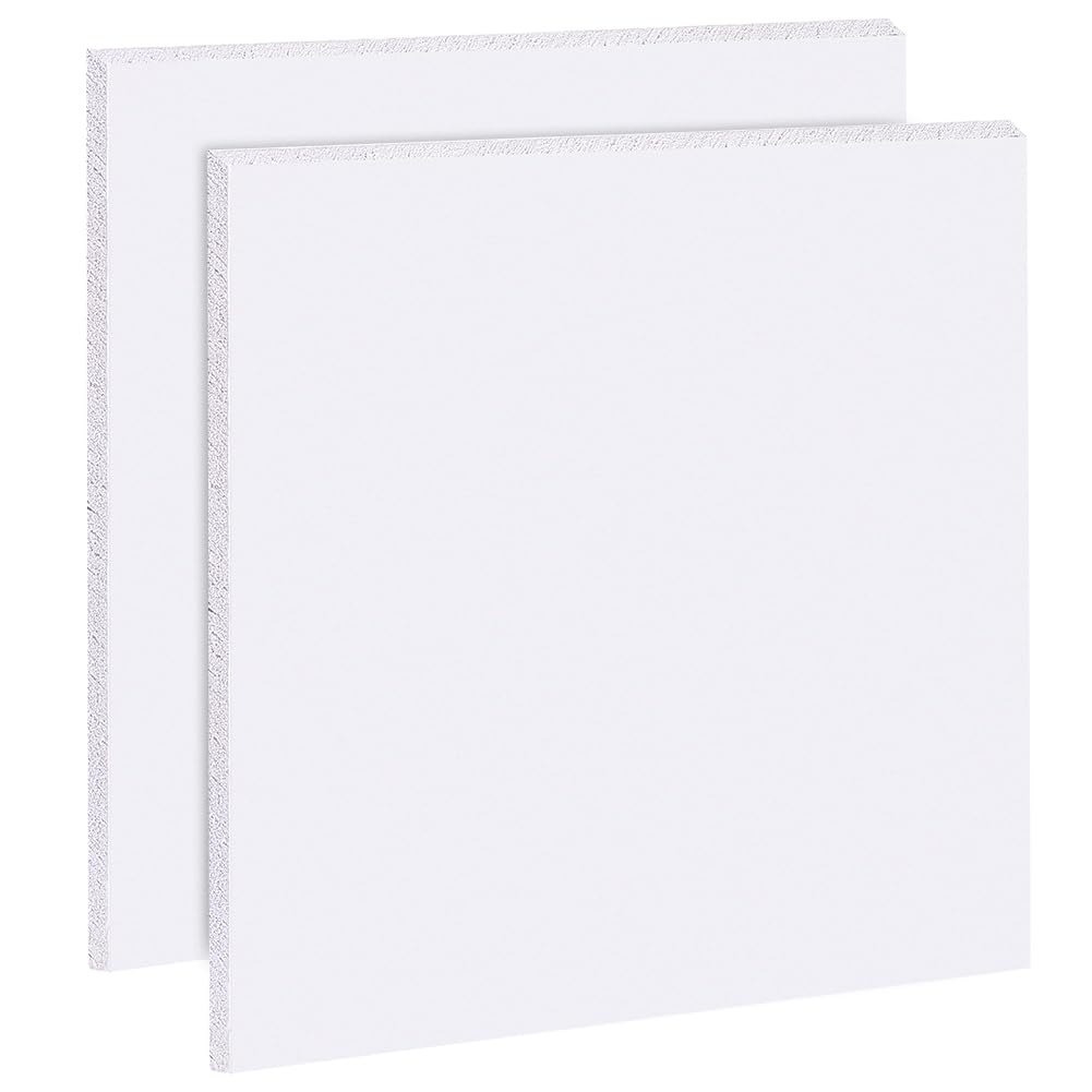BENECREAT 2-Pack 12x12 Inch White PVC Foam Board Sheets - 5mm Thick Lightweight Plastic Panels for DIY Crafts, Art Projects, School Displays & Home Decor - Perfect for Signage, Modeling & Creative Design