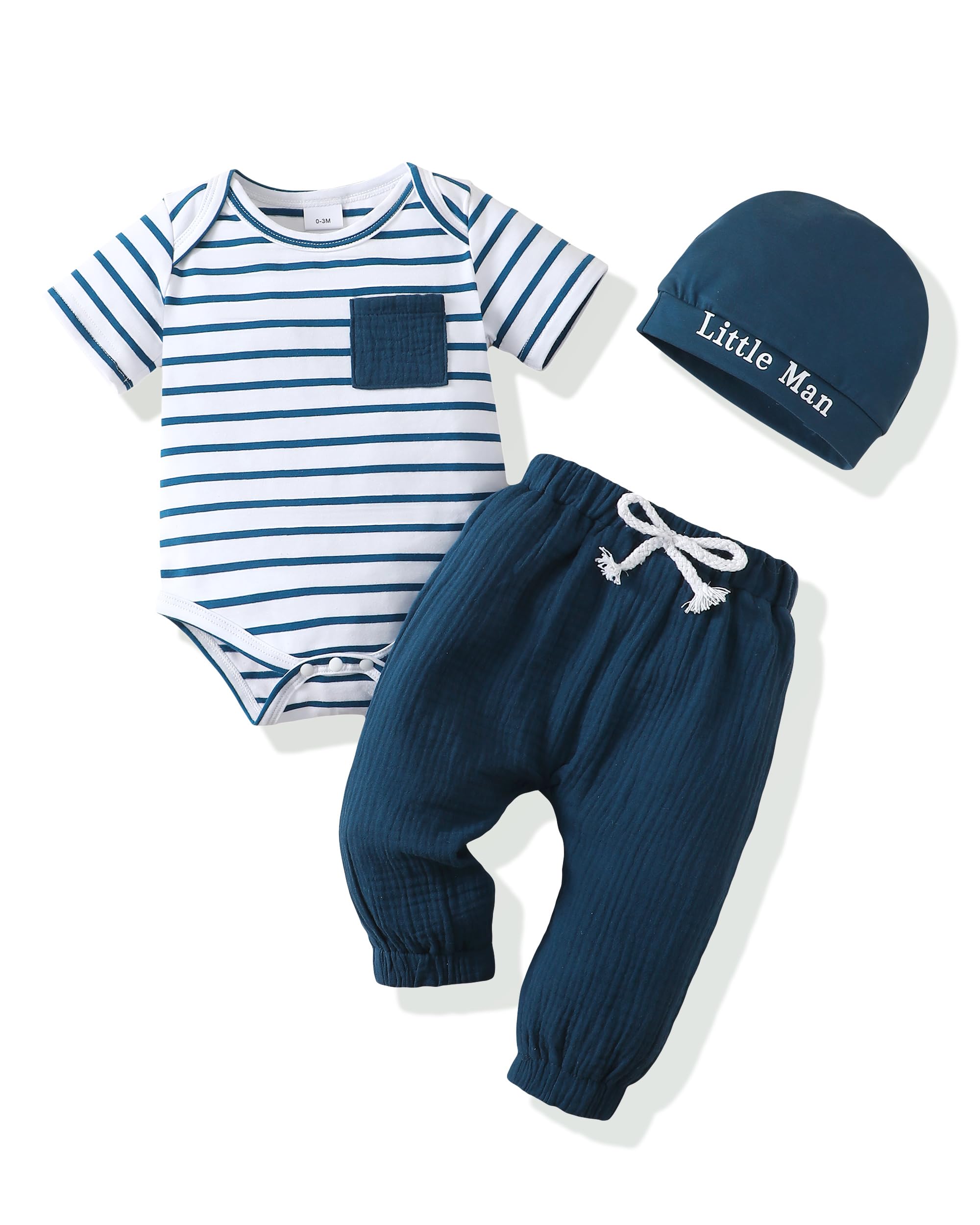 Renotemy Newborn Baby Boy Clothes Set - Soft Cotton Long Pants & Top Outfit for Infant & Toddler | Perfect for Family Photos, Daily Wear & Special Occasions