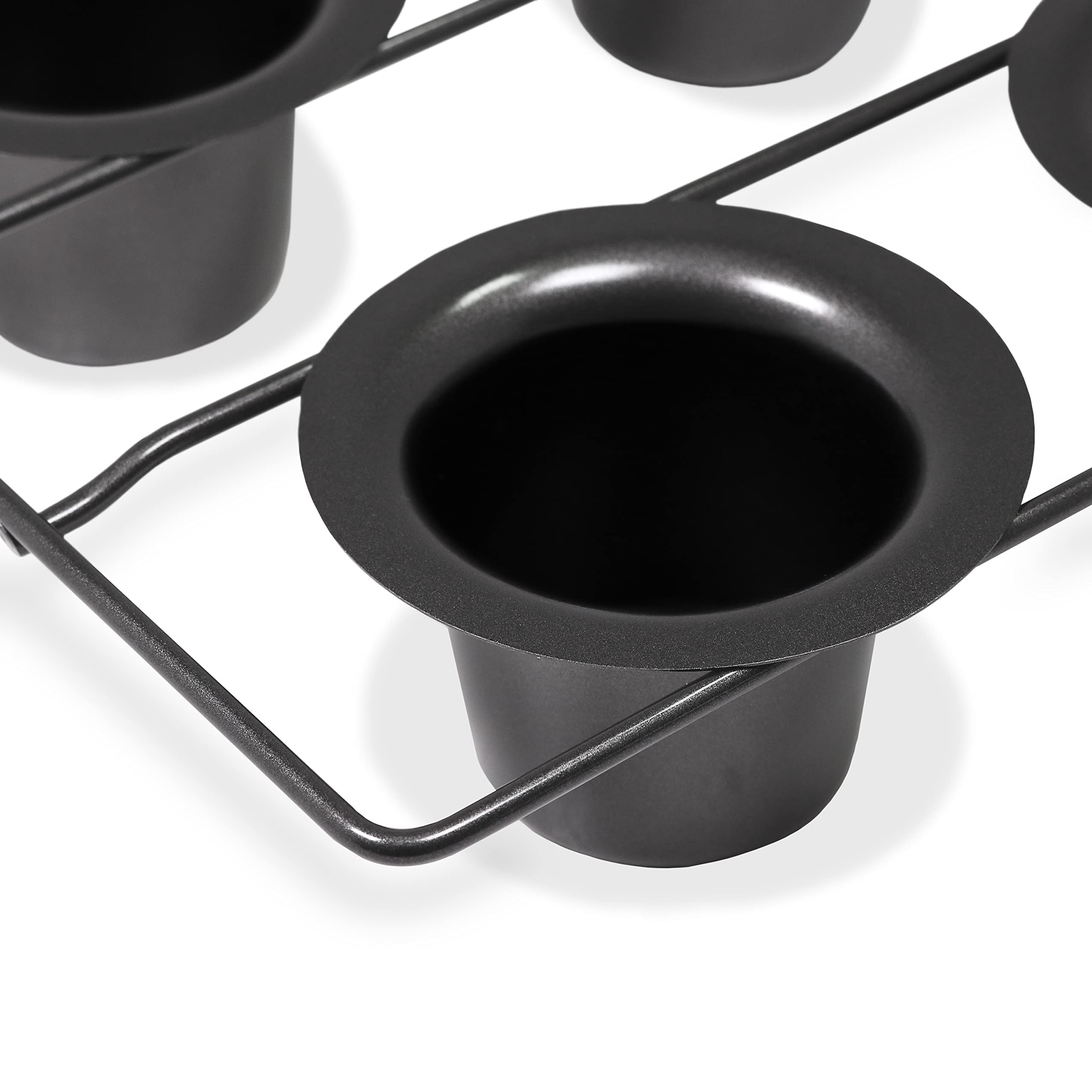 6-Cup Nonstick Popover Baking Pan with Honeycomb Heat Resistant Silicone Mat - Perfect for Muffins, Yorkshire Puddings & Breakfast Pastries