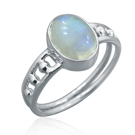 925 Sterling Silver Rainbow Moonstone Ring for Women - Dainty Gemstone Jewelry for Everyday Wear, Gift for Her, Wedding, Anniversary & Special Occasions