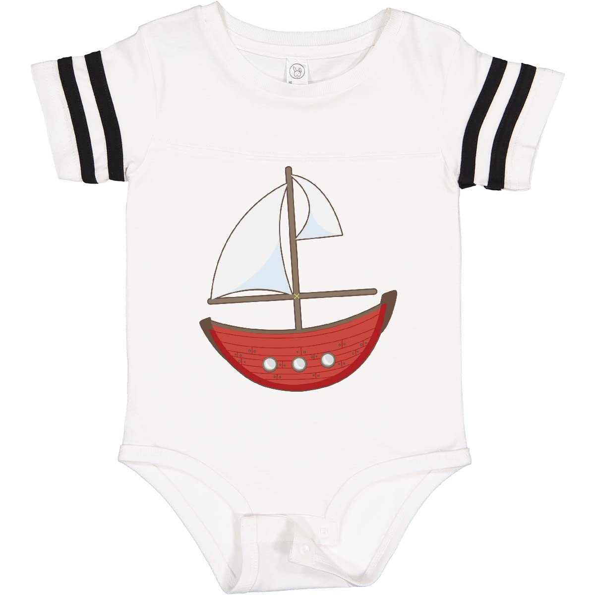 Inktastic Red Sailboat Baby Bodysuit - Soft Cotton Onesie for Newborns & Infants - Perfect for Beach Trips, Family Photos & Nautical-Themed Outfits
