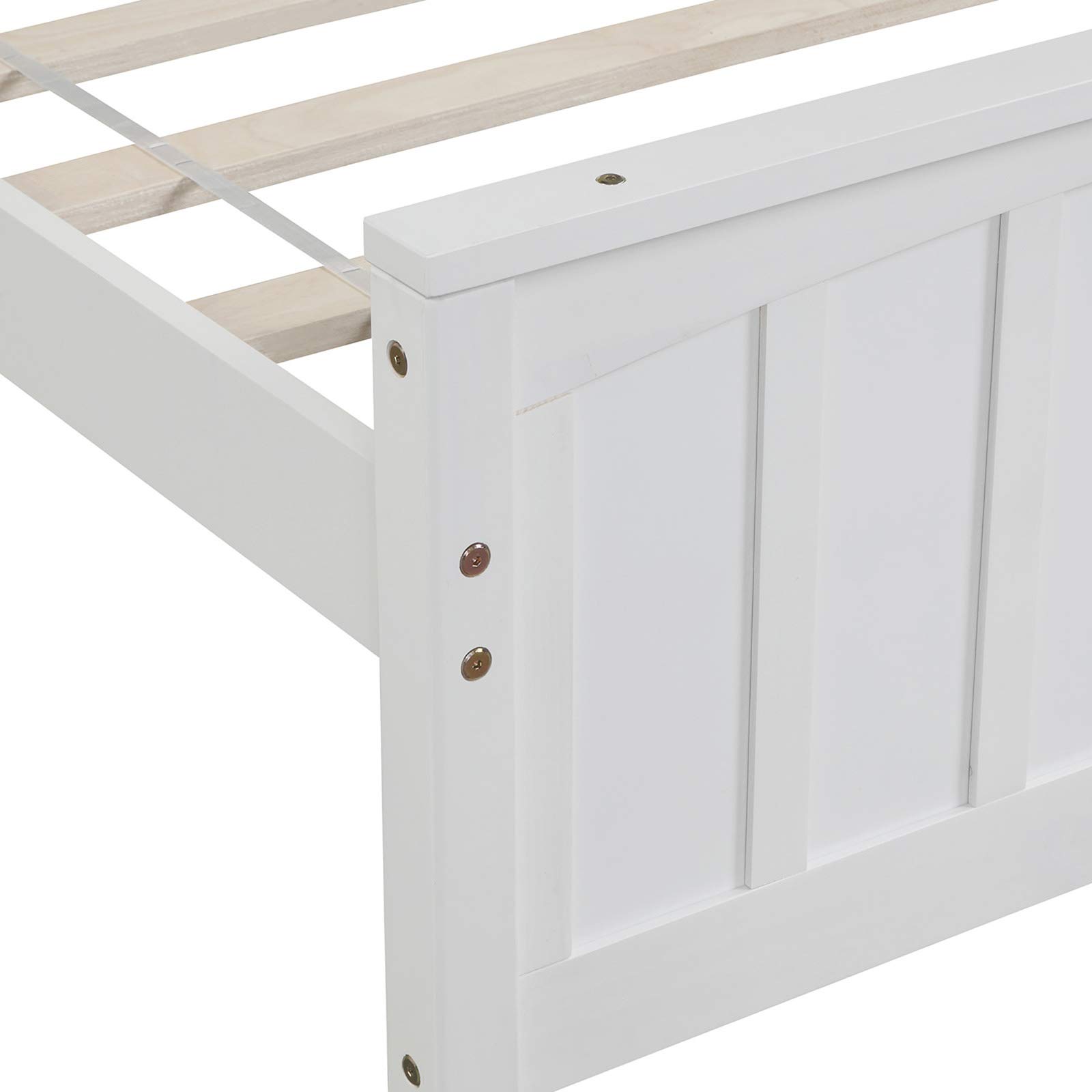 Harper & Bright Designs Twin Bed Frame with Wood Slats & Headboard - No Box Spring Needed, Sturdy Platform Bed for Kids & Teens, White | Perfect for Small Bedrooms, Guest Rooms & Dormitories
