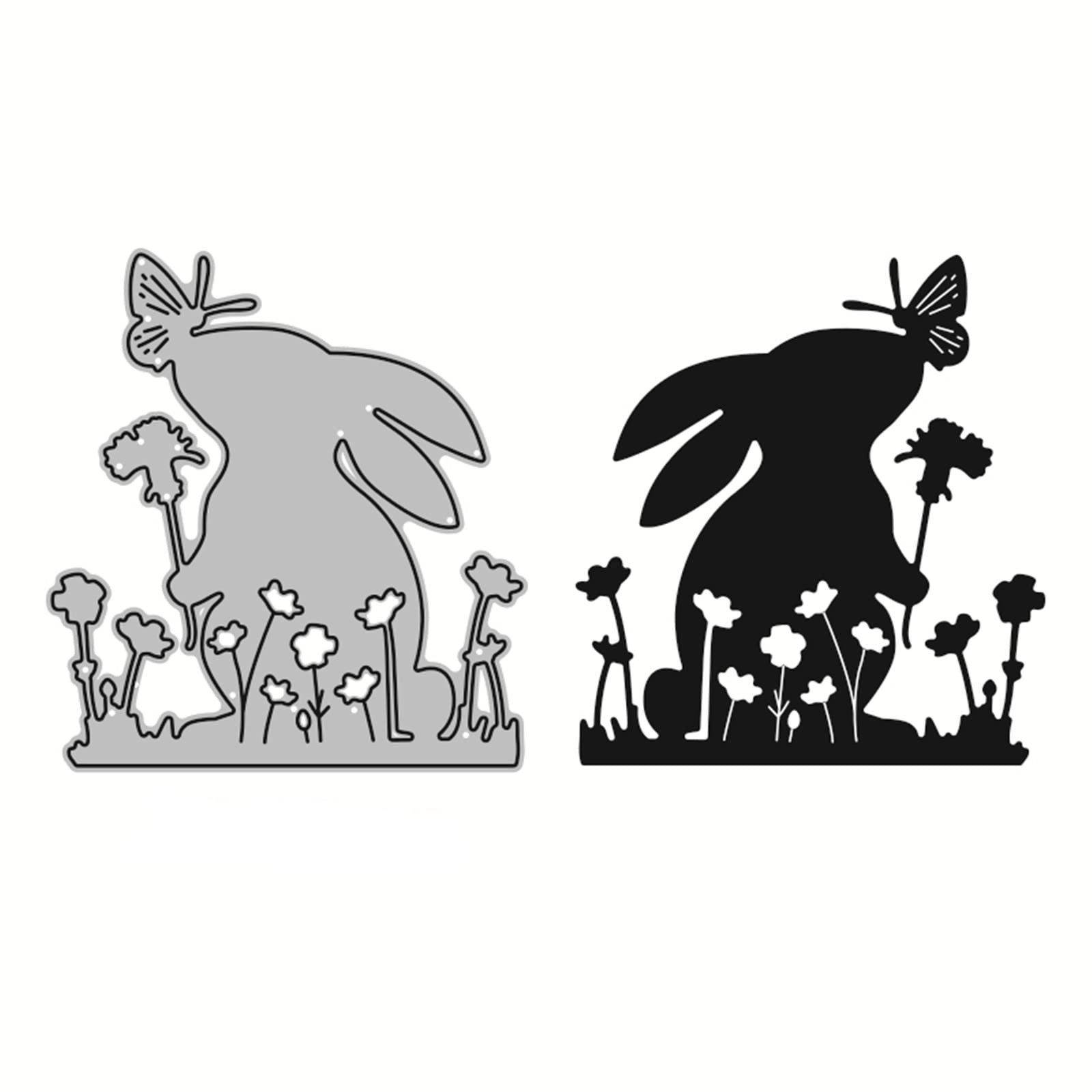 Easter Rabbit Metal Die Cuts - Cute Bunny Kissing Butterfly Animal Frame Stencils for DIY Card Making, Scrapbooking, Photo Albums & Home Decor | Perfect for Easter Crafts, Greeting Cards & Paper Embossing Projects