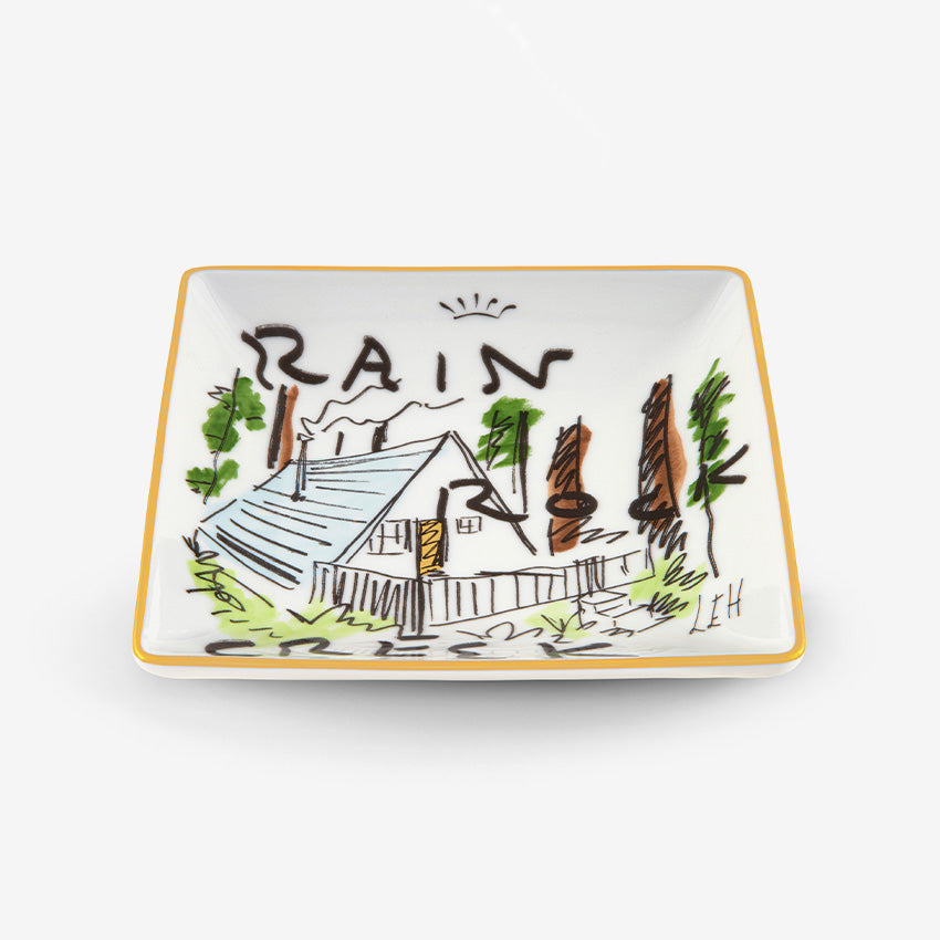 Ginori 1735 Profumi Luchino Change Tray - Elegant Ceramic Catch-All for Keys & Jewelry | Rain Rock Creek Design | Perfect for Entryway, Dresser & Nightstand Organization