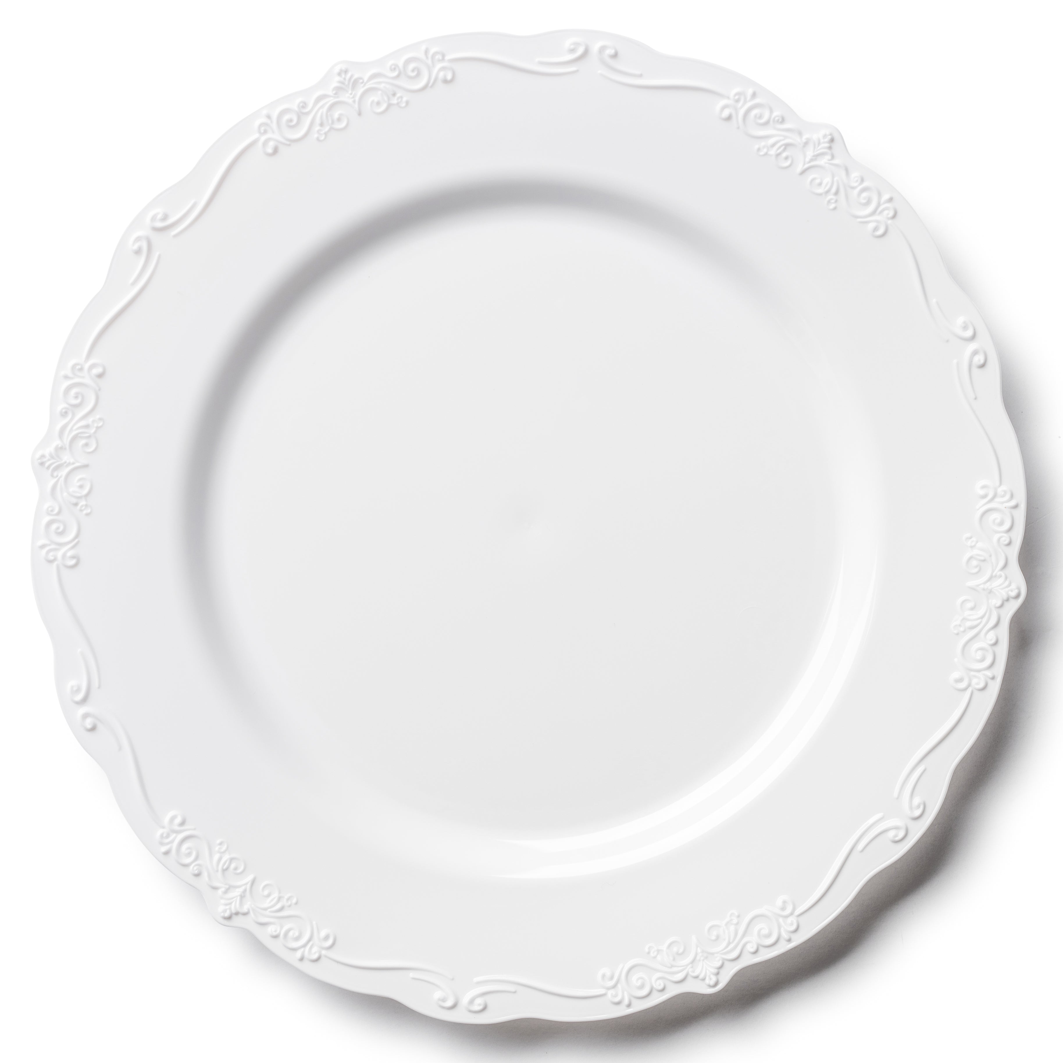60-Piece White Round Plastic Dinnerware Set - Elegant & Durable Disposable Plates, Bowls, Cups & Cutlery for Parties, Picnics, BBQs & Outdoor Events