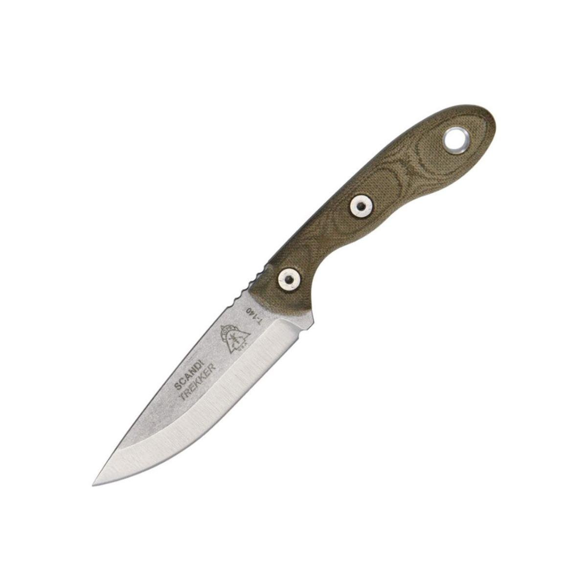 Tops Knives Scandi Trekker Outdoor Survival Knife with Micarta Handle - Perfect for Camping, Hiking, and Bushcraft Adventures