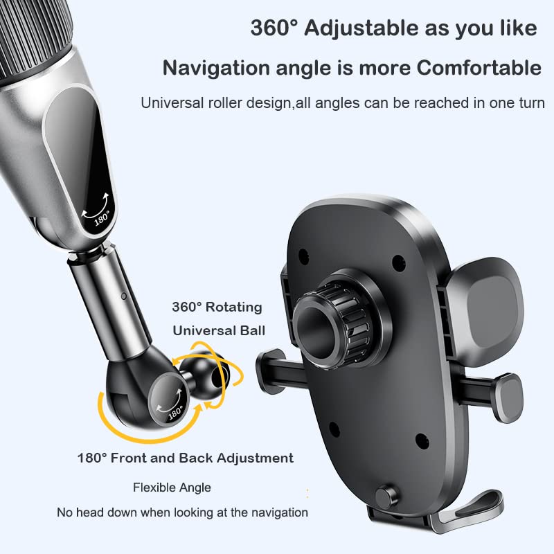360° Rotatable & Retractable Universal Car Rearview Mirror Phone Mount Holder - Upgrade Your Driving Experience | Perfect for GPS Navigation, Hands-Free Calls & Road Trip Videos