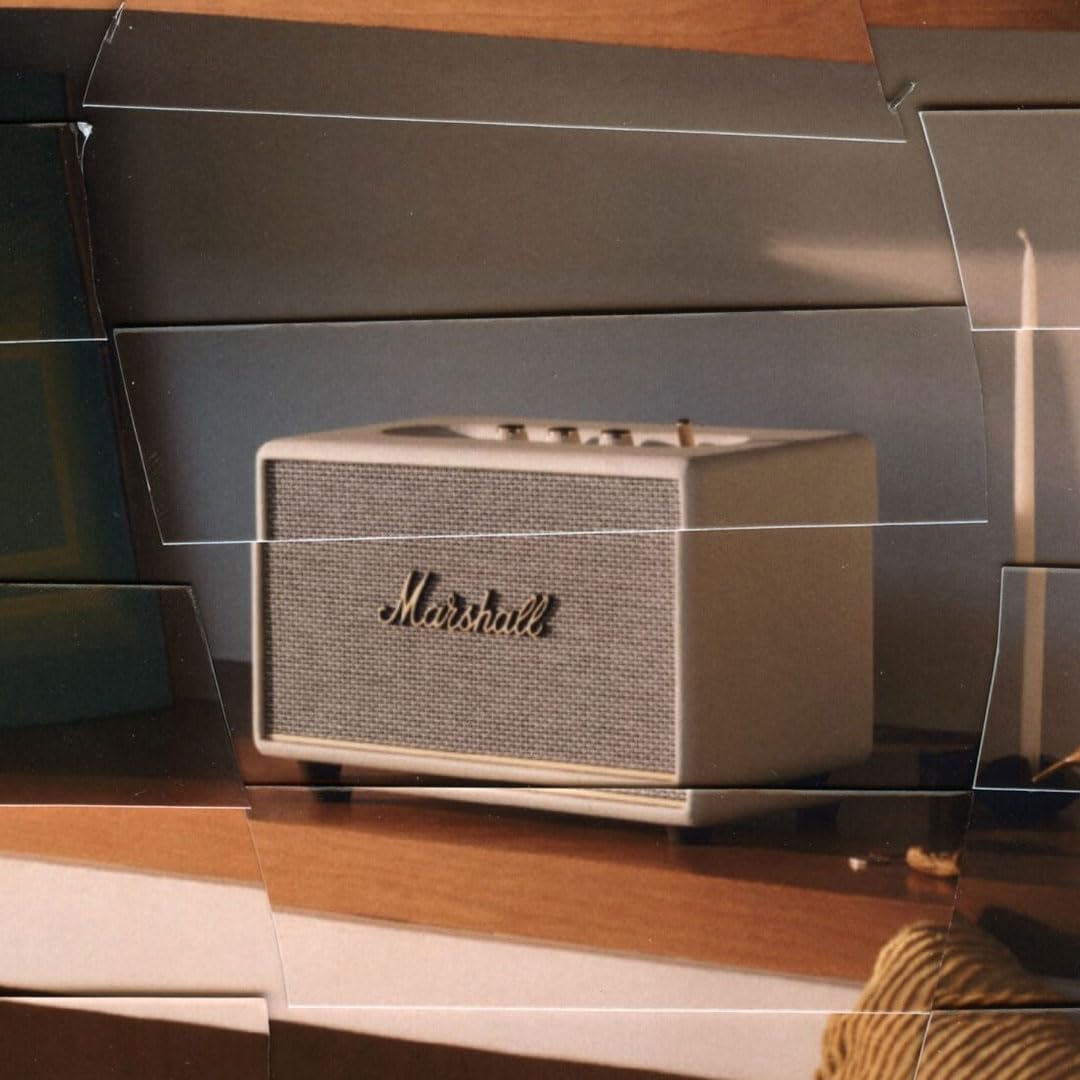 Marshall Acton III Wireless Bluetooth Speaker - Premium Sound, Portable, Cream White | Perfect for Home, Office, and Outdoor Use