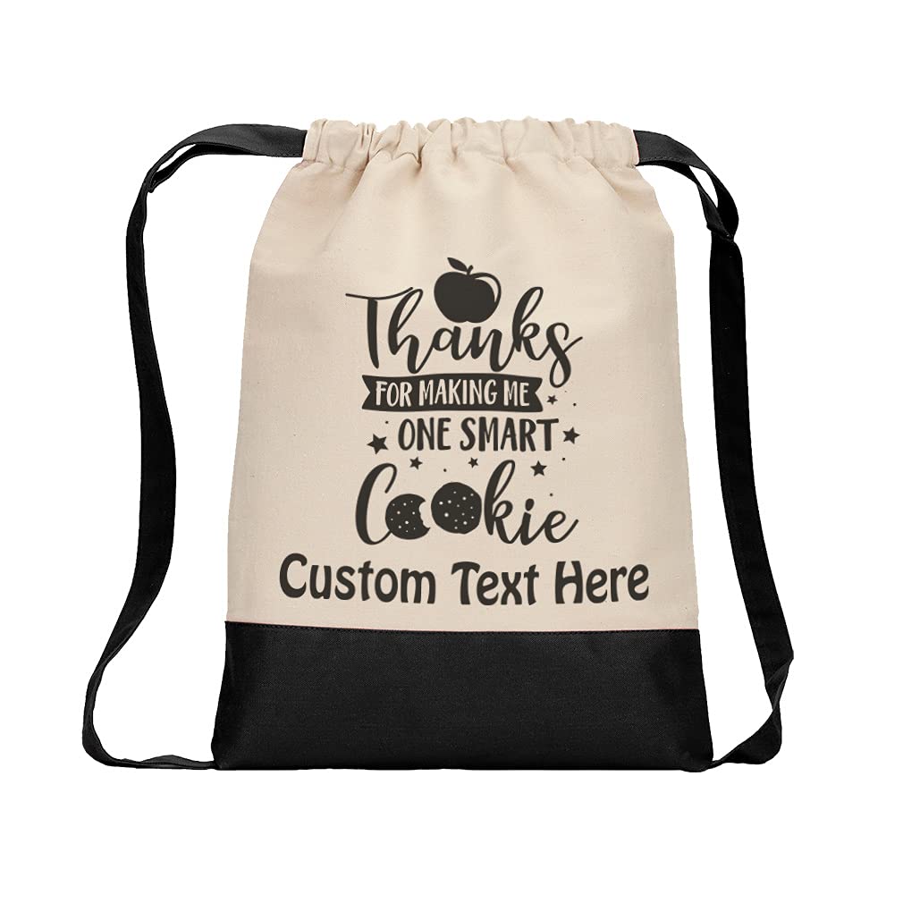 Smart Cookie Drawstring Backpack - Colorful Thank You Gift Bag for School, Work & Travel | Lightweight & Stylish Bookbag for Students & Professionals