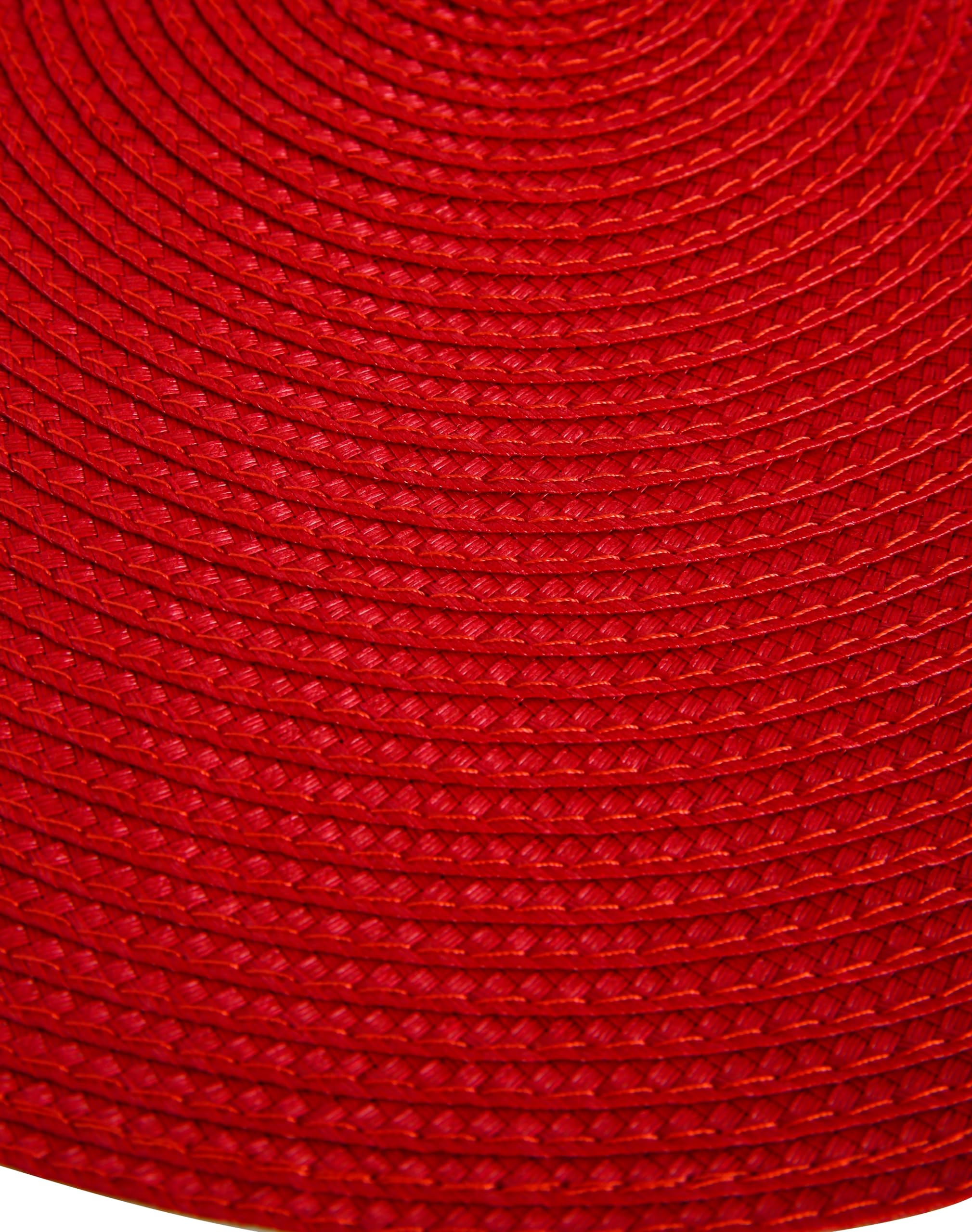 6-Pack Round Woven Placemats for Dining Table - 15 Inch Red Decorative Placemats for Fall & Christmas Decor - Perfect for Holiday Dinners, Thanksgiving, and Seasonal Table Settings