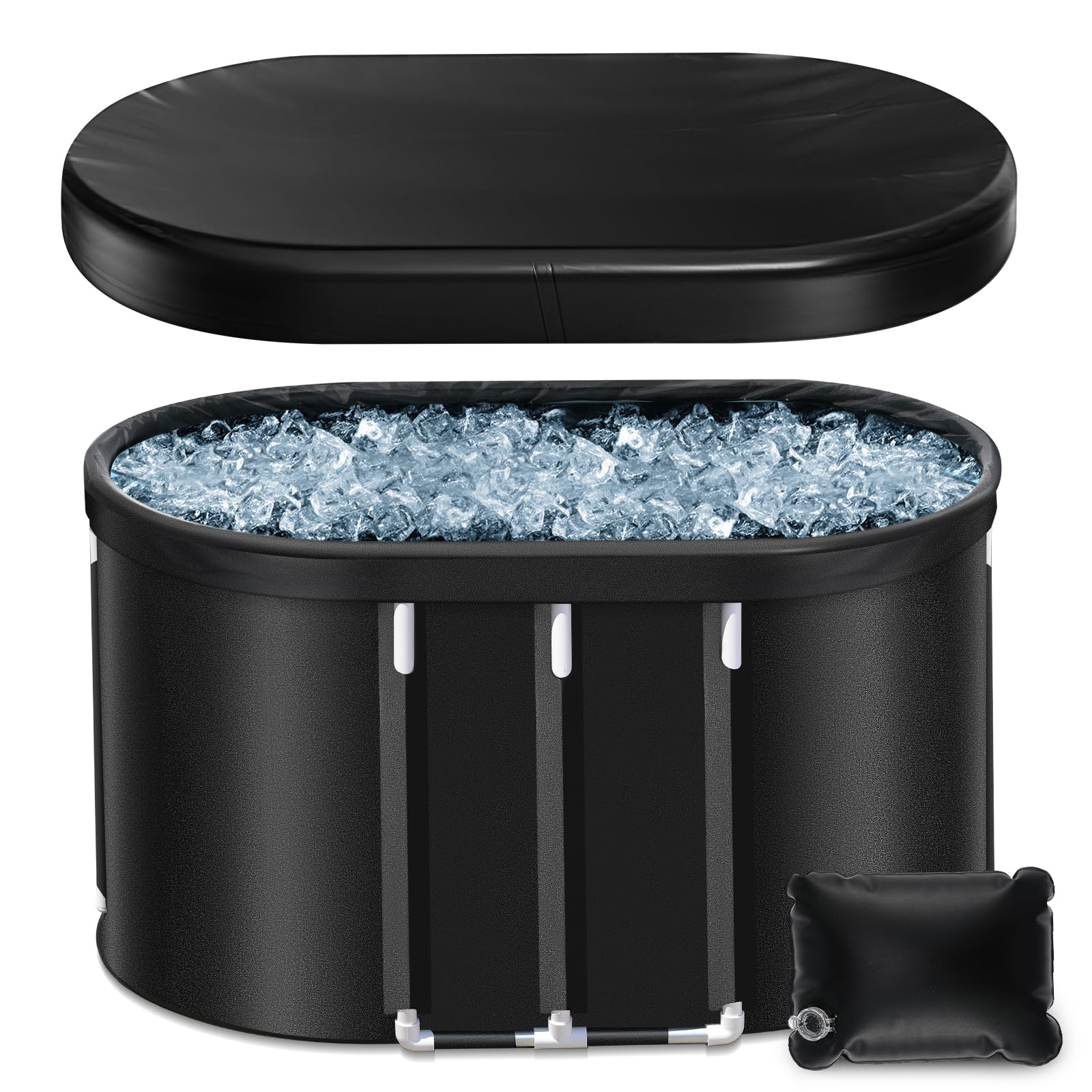 Poafamx 101 Gallon XL Ice Bath Tub for Athletes - Portable Cold Plunge Tub for Muscle Recovery, Collapsible Cold Therapy Tub with Multiple Layers for Home, Garden & Gym Use | Perfect for Post-Workout Recovery, Athletic Training & Hydrotherapy