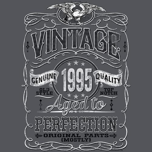 Vintage 1995 Aged to Perfection 30th Birthday T-Shirt for Men - Funny 30 Year Old Gift Idea - Perfect for Birthday Parties & Milestone Celebrations