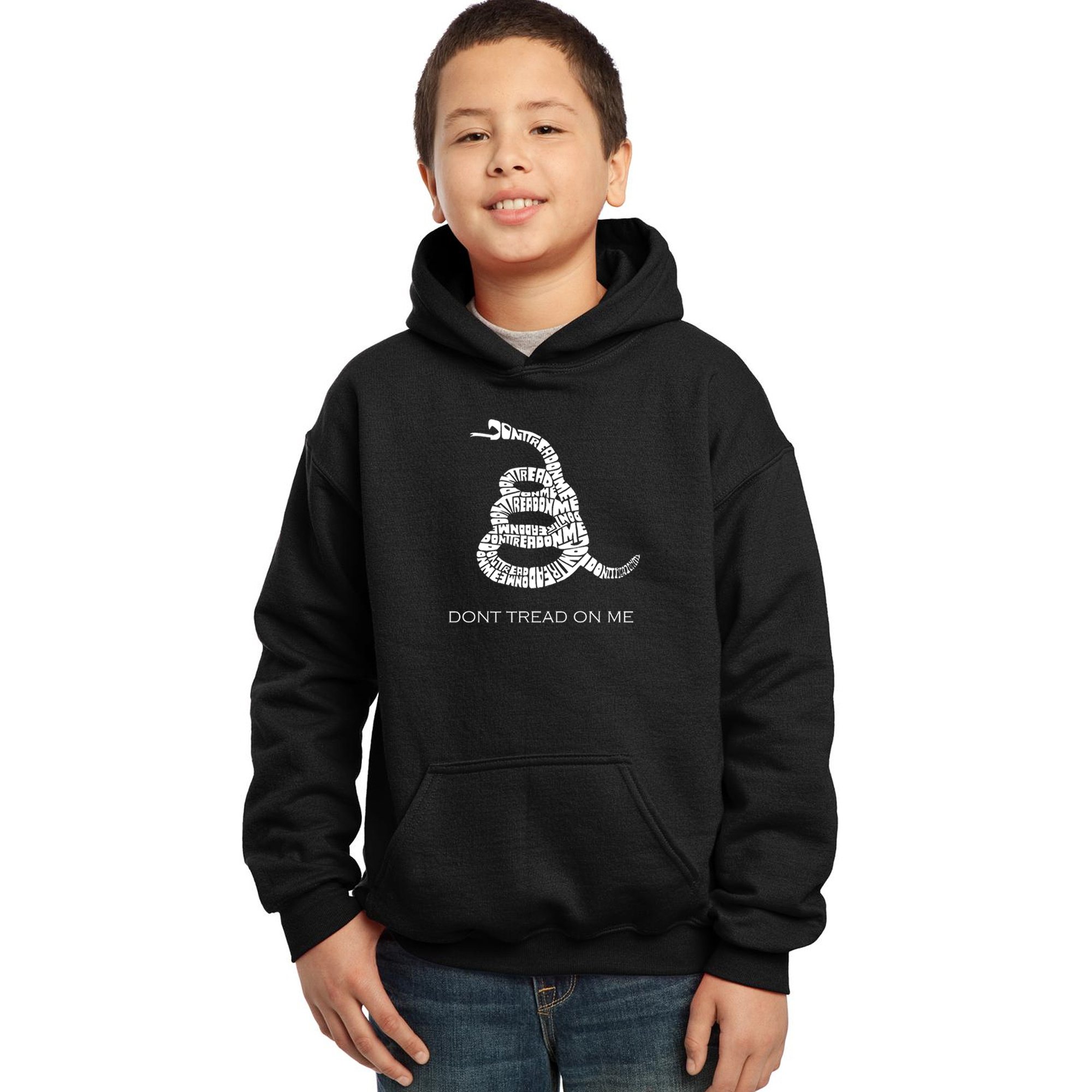 Boys' Word Art Hooded Sweatshirt - Don't Tread On Me LA Pop Art Design | Cool Graphic Pullover for Teens | Streetwear, School, Casual Outfits