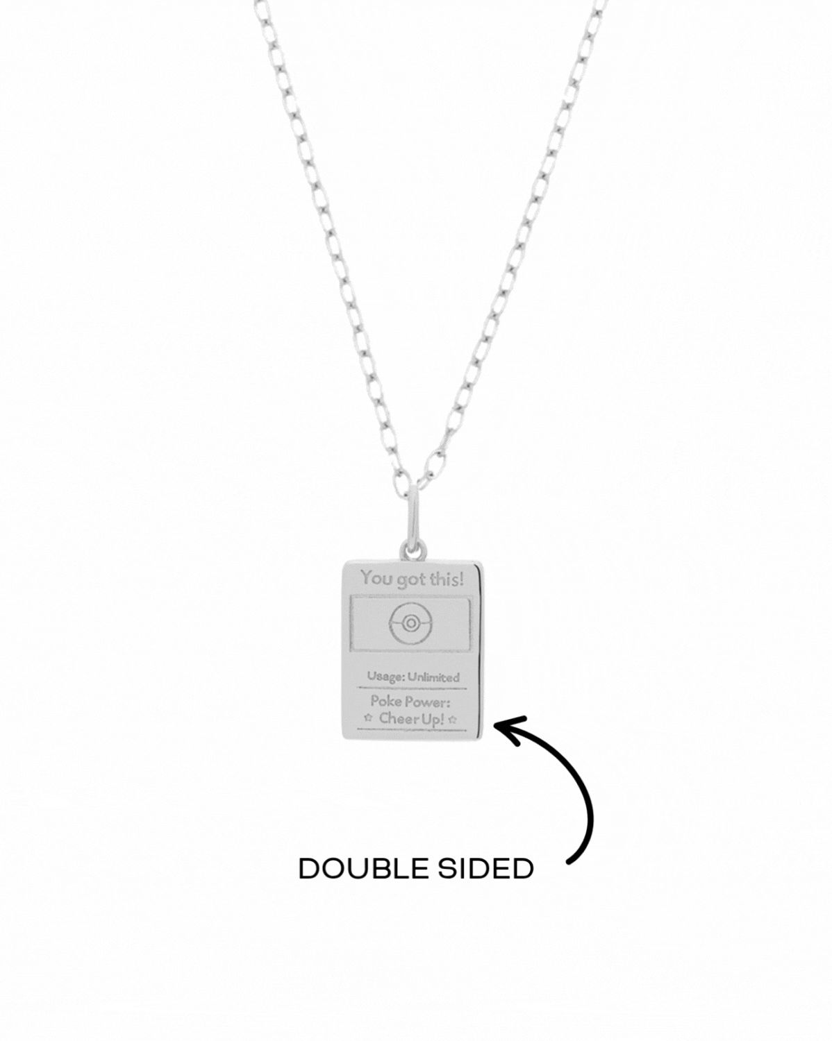 Pokemon Trading Card Pendant Necklace - Sterling Silver Charm Jewelry for Collectors & Fans | Perfect Gift for Anime Lovers & Cosplay Accessories