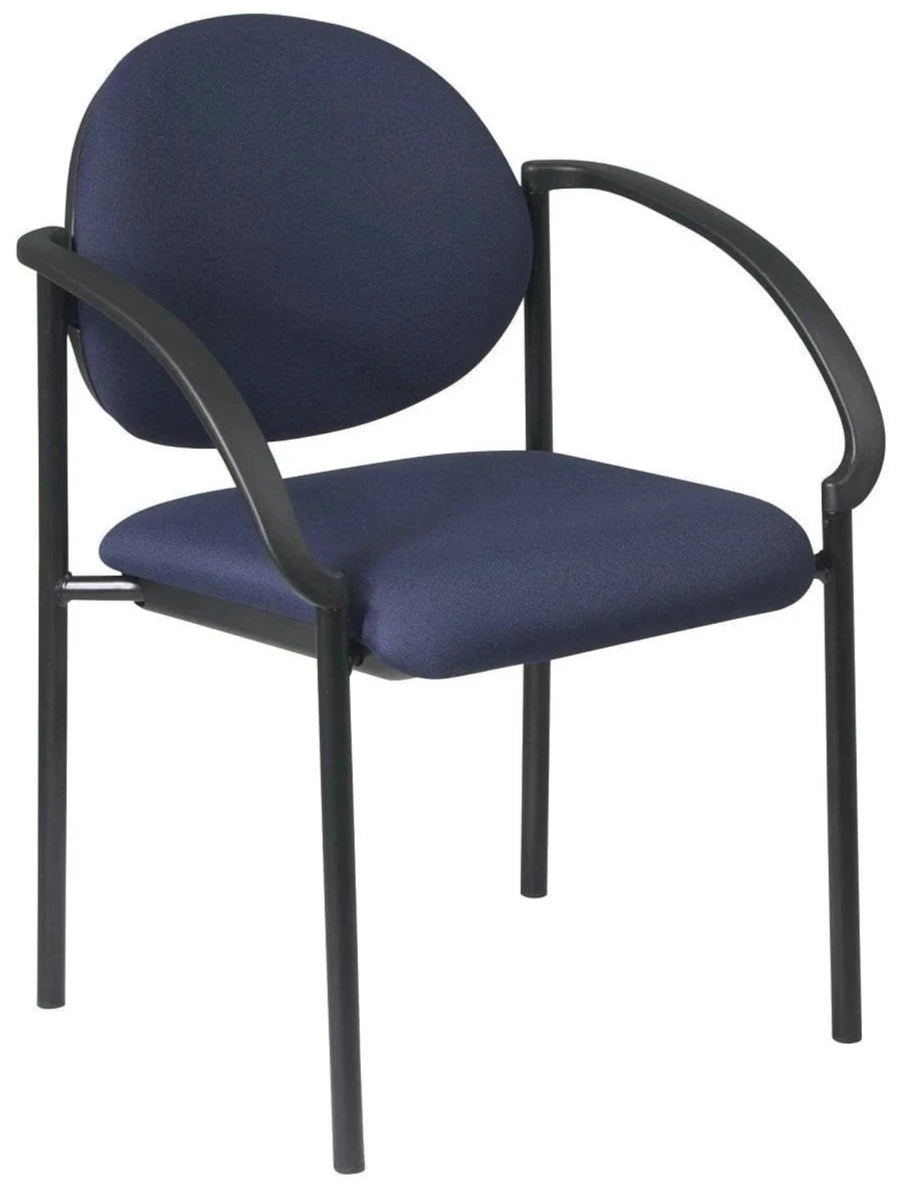 Office Star Work Smart Stacking Chair With Arms [STC3410] - Ergonomic Office Chair for Comfortable Workspace, Perfect for Home Office, Conference Rooms & Waiting Areas