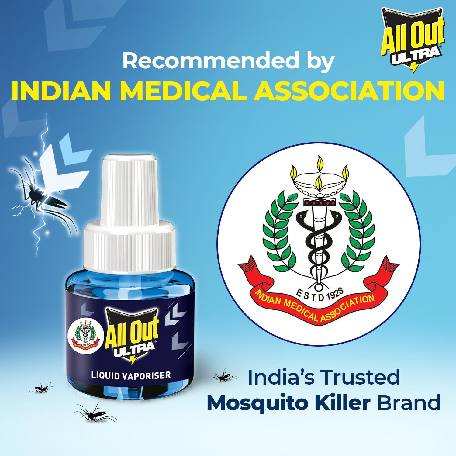 All Out Ultra Liquid Vaporizer Mosquito Repellent - 2 Refills (45ml Each) | Kills Dengue, Malaria & Chikungunya Mosquitoes | Doctor Recommended | Ideal for Home, Bedroom & Outdoor Protection