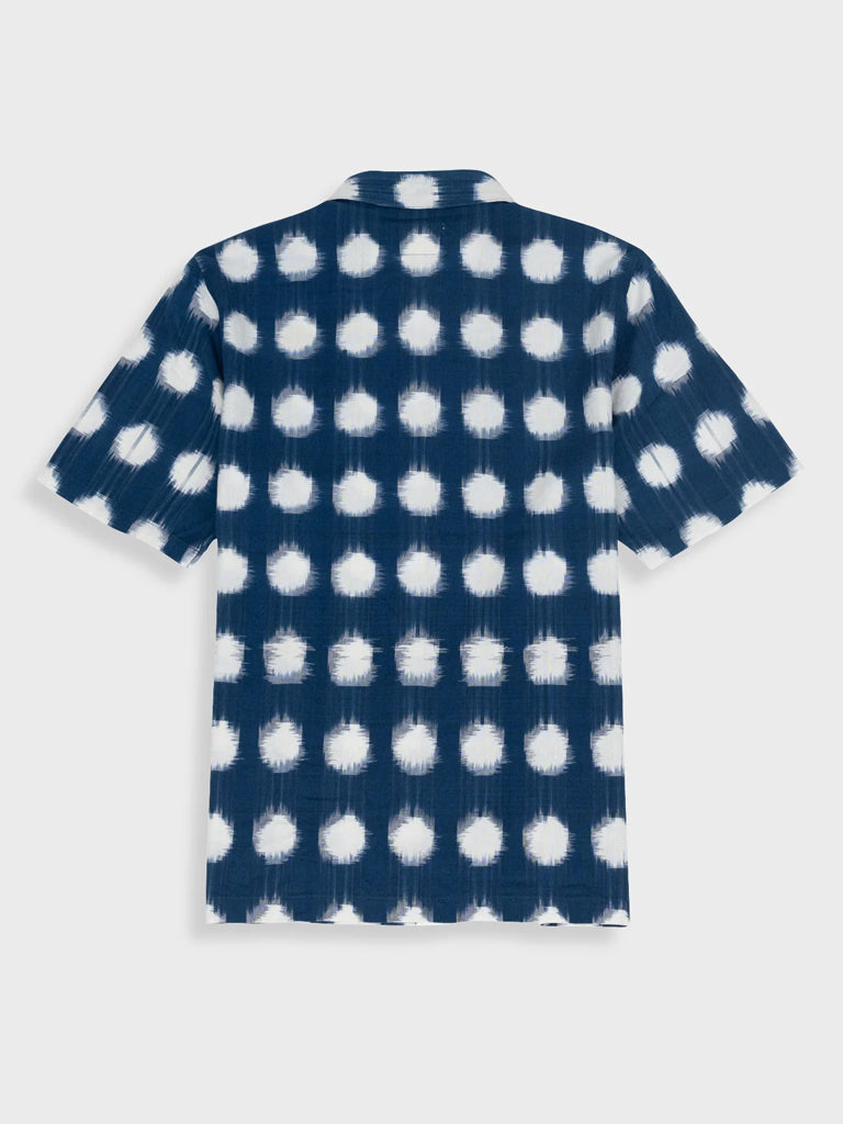 Folk Gabe Shirt in Indigo Ikat - Stylish Men's Button Down Shirt with Unique Ikat Print - Perfect for Casual Wear, Office Outfits and Summer Fashion