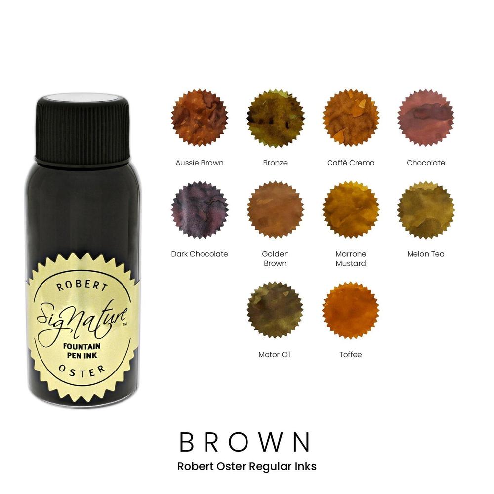 Robert Oster Signature Fountain Pen Ink - 50ml Bottle, Rich Brown Shade - Perfect for Calligraphy, Journaling & Artistic Writing