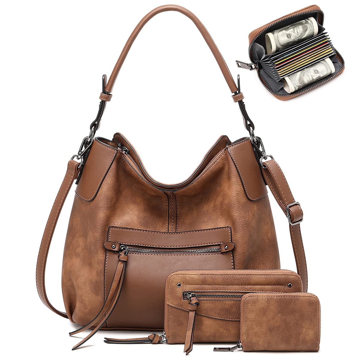 Stylish Hobo Bags for Women - Genuine Faux Leather Boho Shoulder Bag & Crossbody Purse - Perfect for Work, Travel & Everyday Use