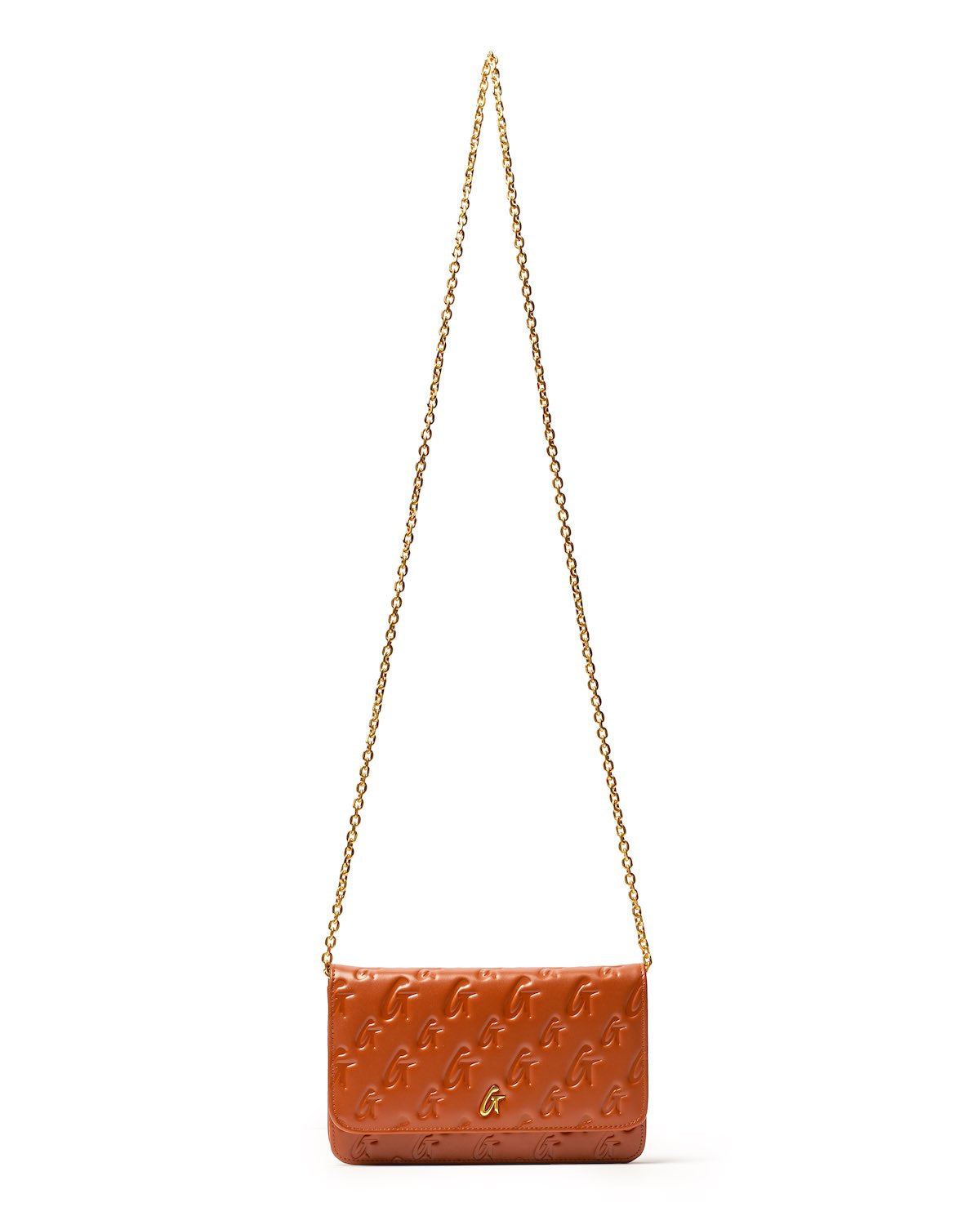 Luxury Monogram Gold WOC Crossbody Bag in Brown - Perfect for Evening Parties, Date Nights & Special Occasions