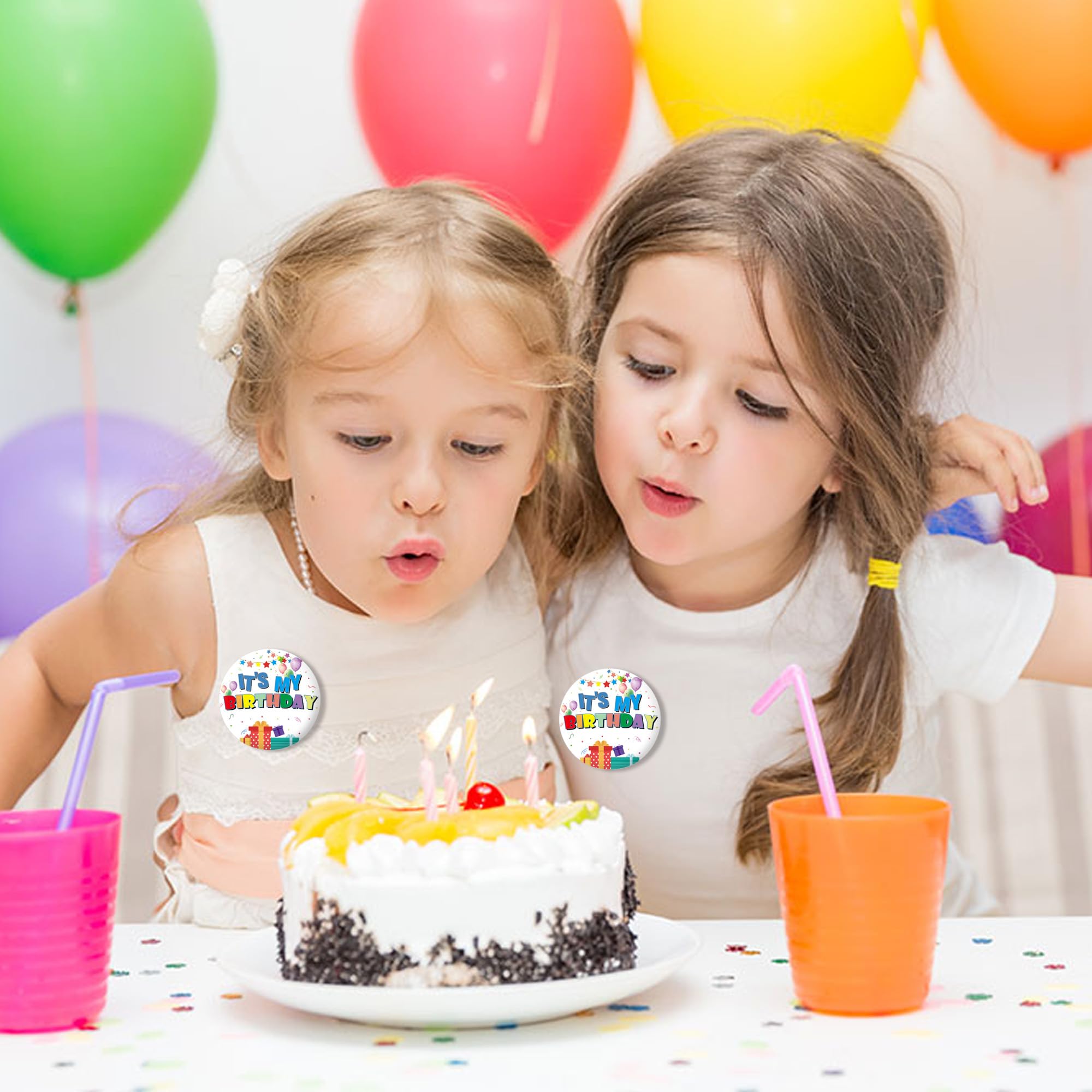 HAHZY Happy Birthday Pin - 2.3'' It's My Birthday Button Pins for Women, Men, Boys & Girls - Cute Birthday Party Favors, Decorations & Gift Ideas - Perfect for Birthday Celebrations, Office Parties & School Events