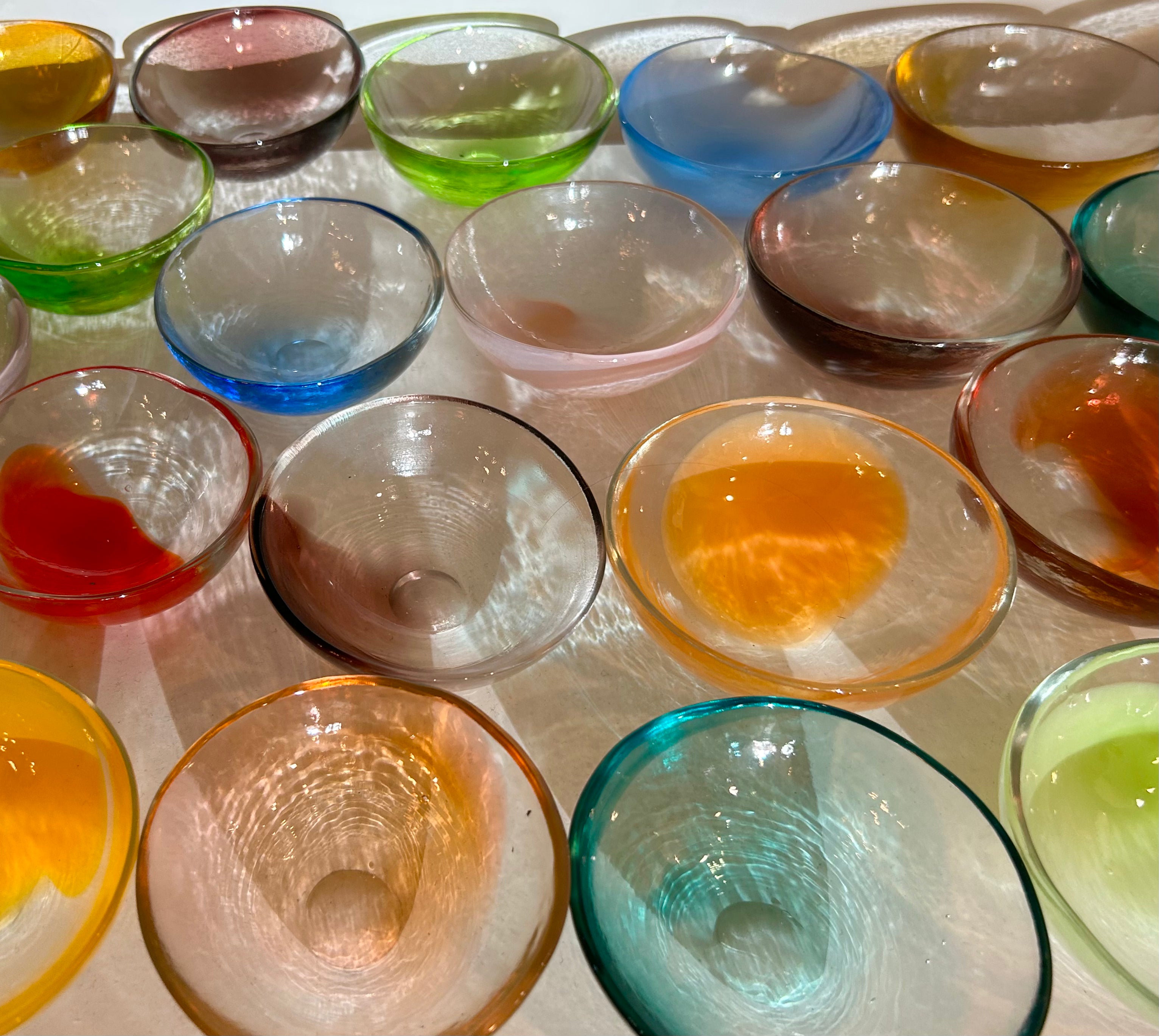 Vibrant Candy Colored Slump Glass Bowl - Handmade Decorative Serving Dish for Candy, Fruit, Snacks | Perfect for Parties, Home Decor & Gift Giving