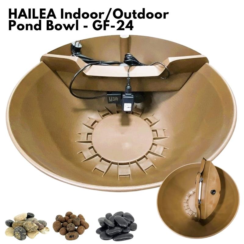 HAILEA GF 24 Indoor Outdoor Water Bowl - Decorative Pond for Garden, Patio, Balcony & Home Decor - Perfect for Fish, Plants & Water Features