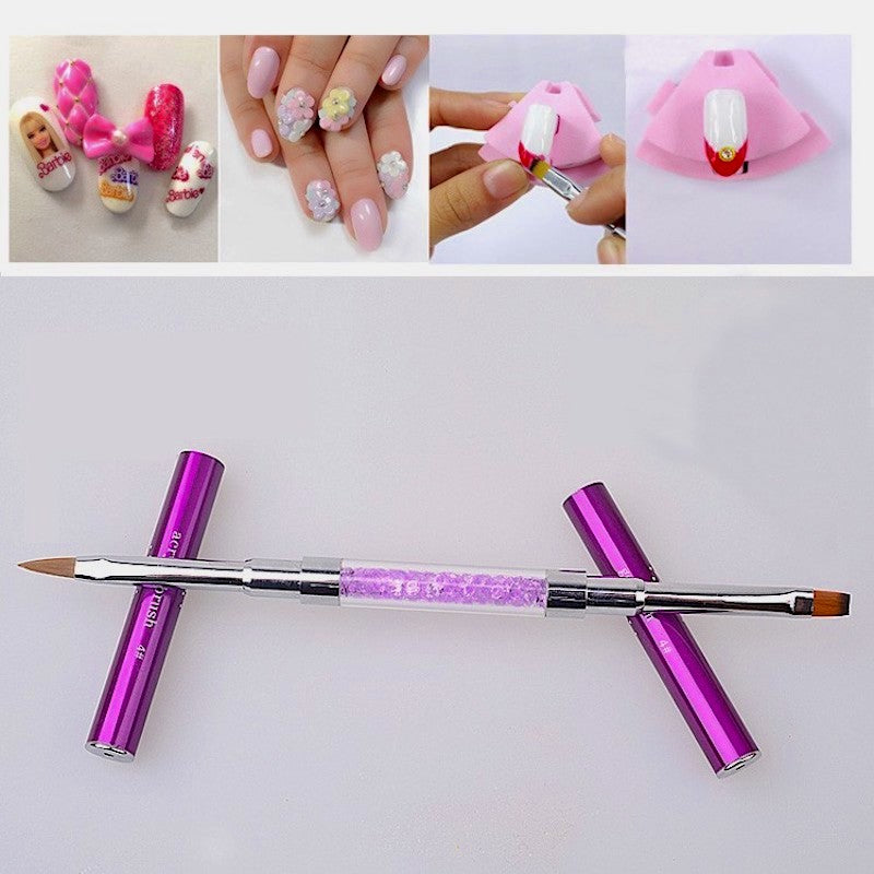Premium Double Ended Nail Art Brushes for Professional & DIY Manicures - Perfect for Acrylic, Gel & Nail Polish Designs (Set of 5) | Salon Quality Nail Painting Tools for Home & Professional Use