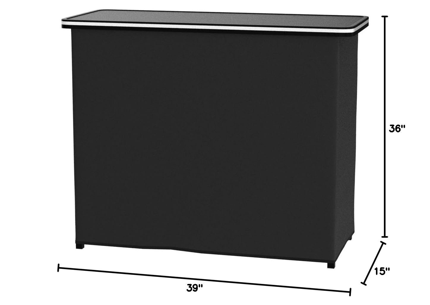 GoBar Portable Bar Table for Events - Black, 3 Skirts, or LED - Pop Up Mobile Bartending Station with Travel Carrying Case | Perfect for Weddings, Parties, and Outdoor Gatherings