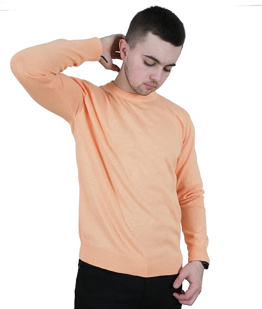 Enzo Moretti Men's 100% Cotton Classic Fit Crew Neck Knit Sweater | Soft & Breathable Winter Pullover | Perfect for Casual Wear, Office & Holiday Outfits