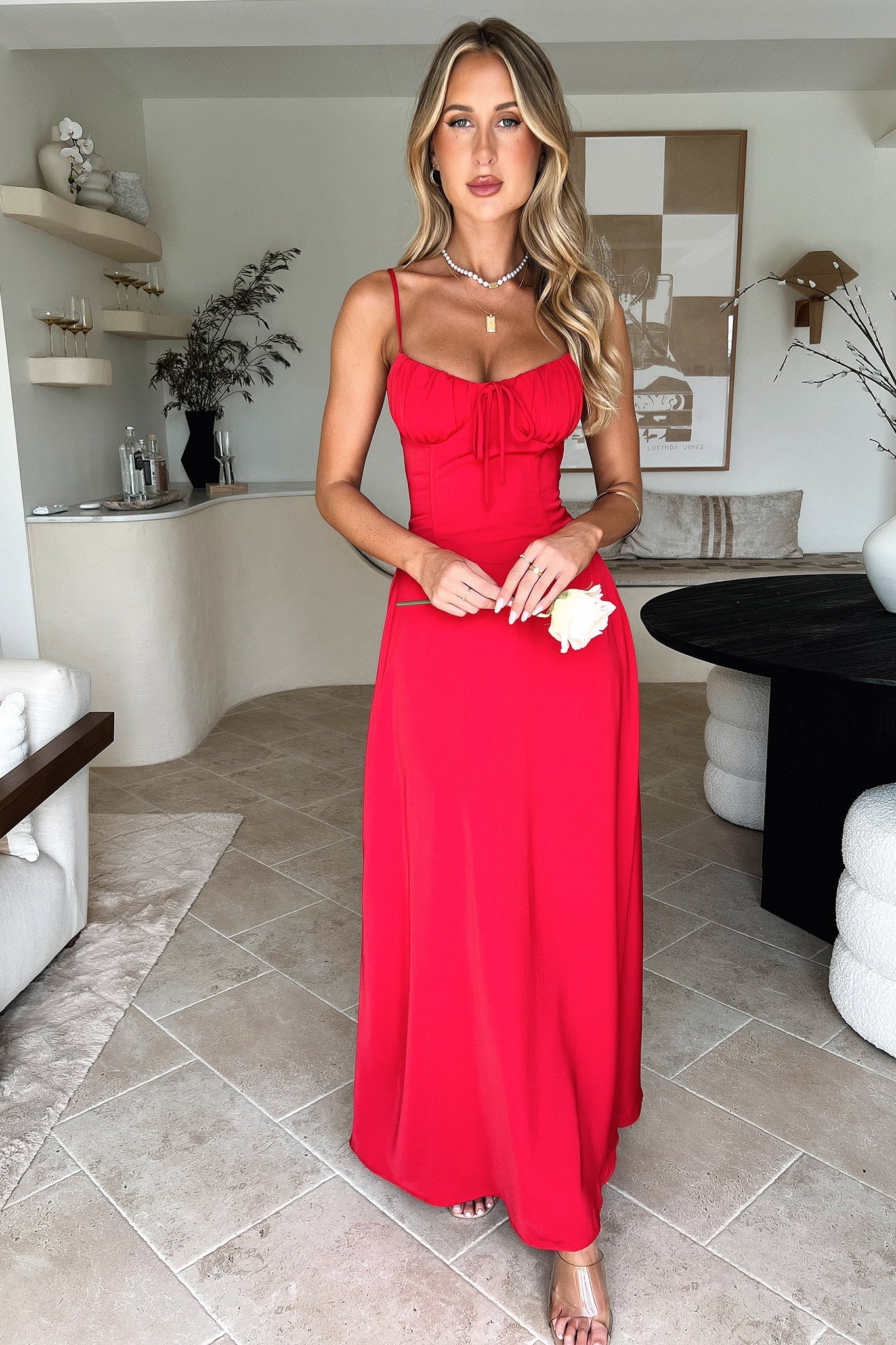 Magdalena Maxi Dress - Flowy Long Red Summer Dress for Women | Perfect for Beach, Vacation & Casual Outings