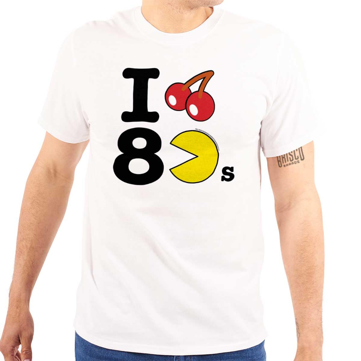 Pacman I Love The 80s Retro Cherry Fruit Graphic T-Shirt for Men & Women - Vintage Gaming Tee for Casual Wear & 80s Theme Parties